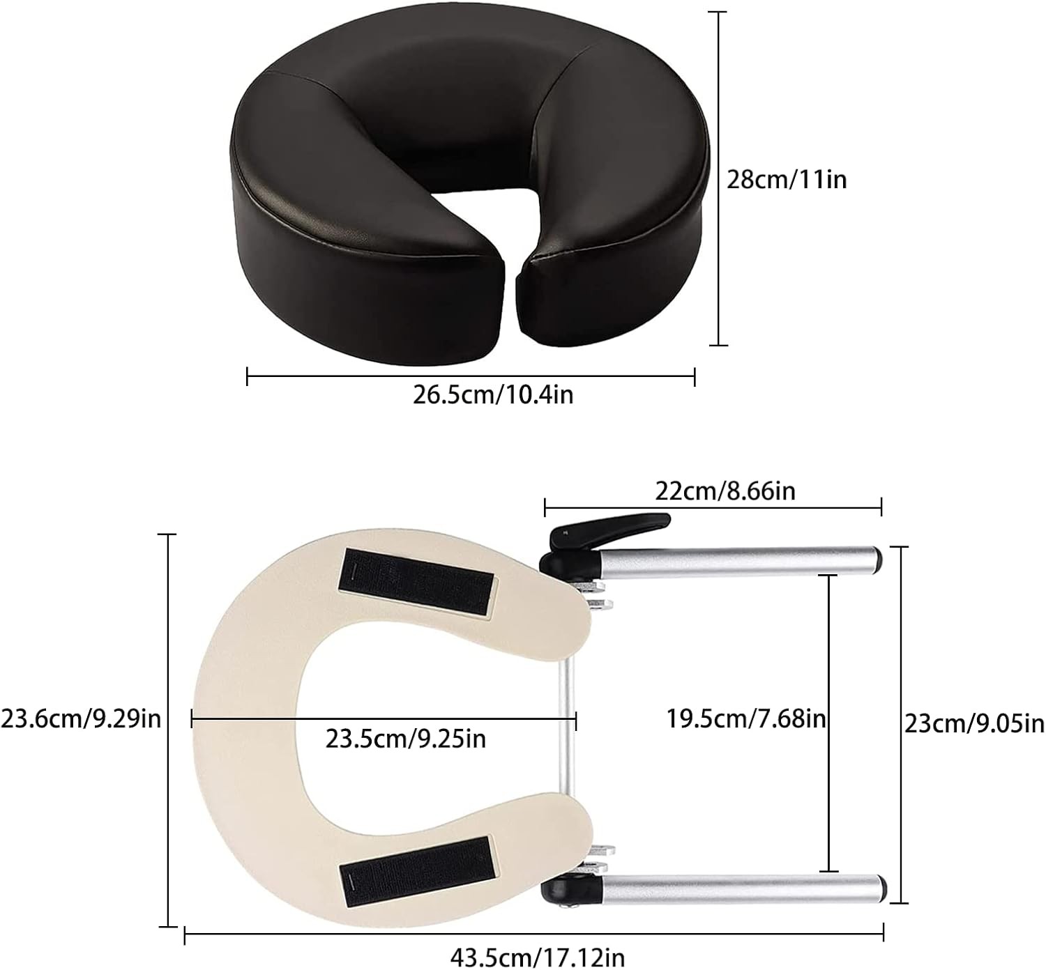 Massage Headrest - Aluminum Adjustable U-Shaped Pillow for Bed