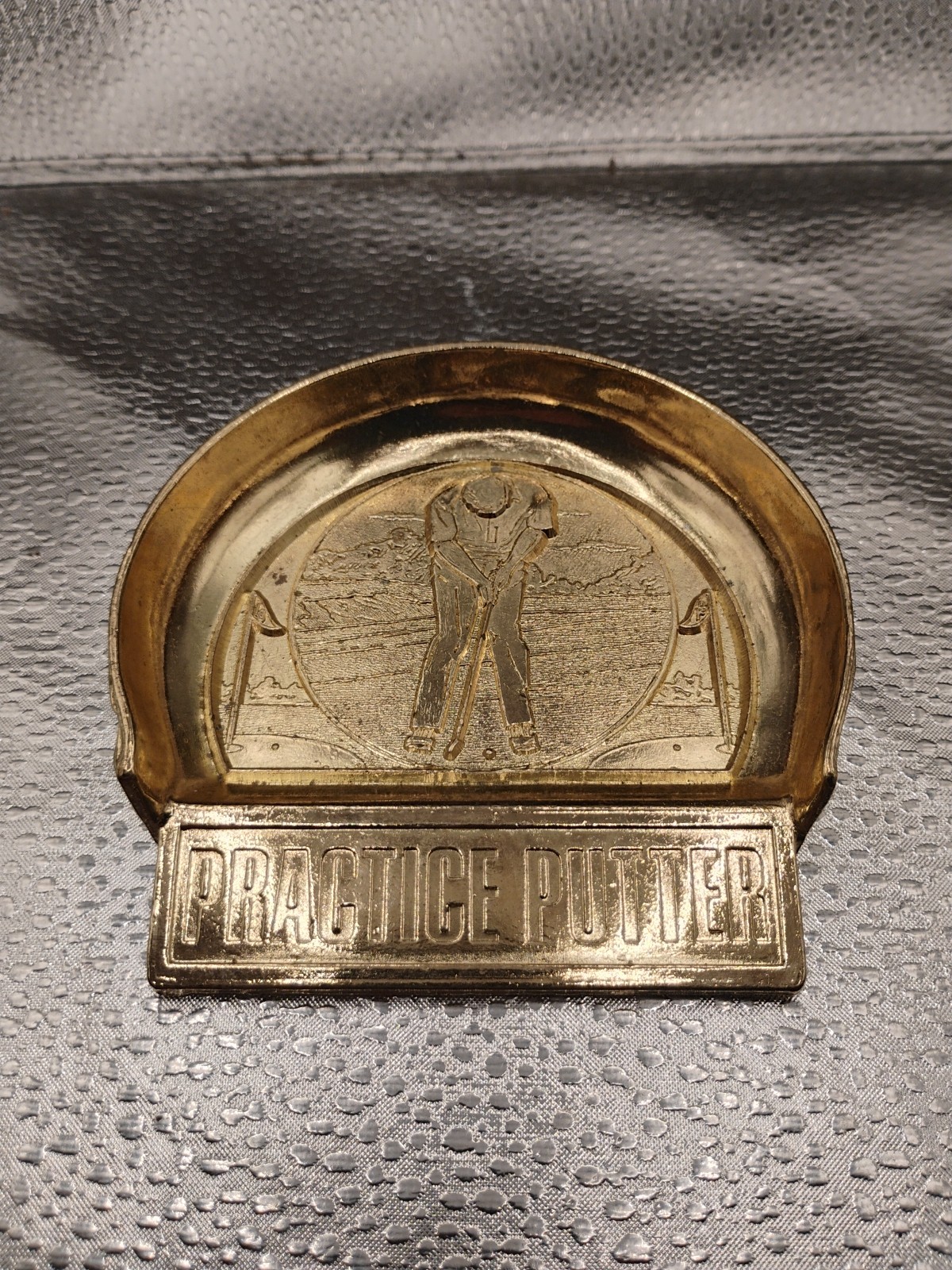 Super Gold Metal Golfer Practice Putter RARE