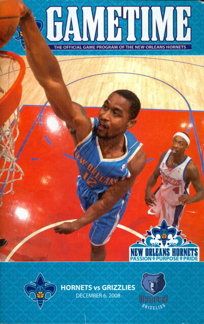 2008 New Orleans Hornets vs Memphis Grizzlies Program: Hilton Armstrong