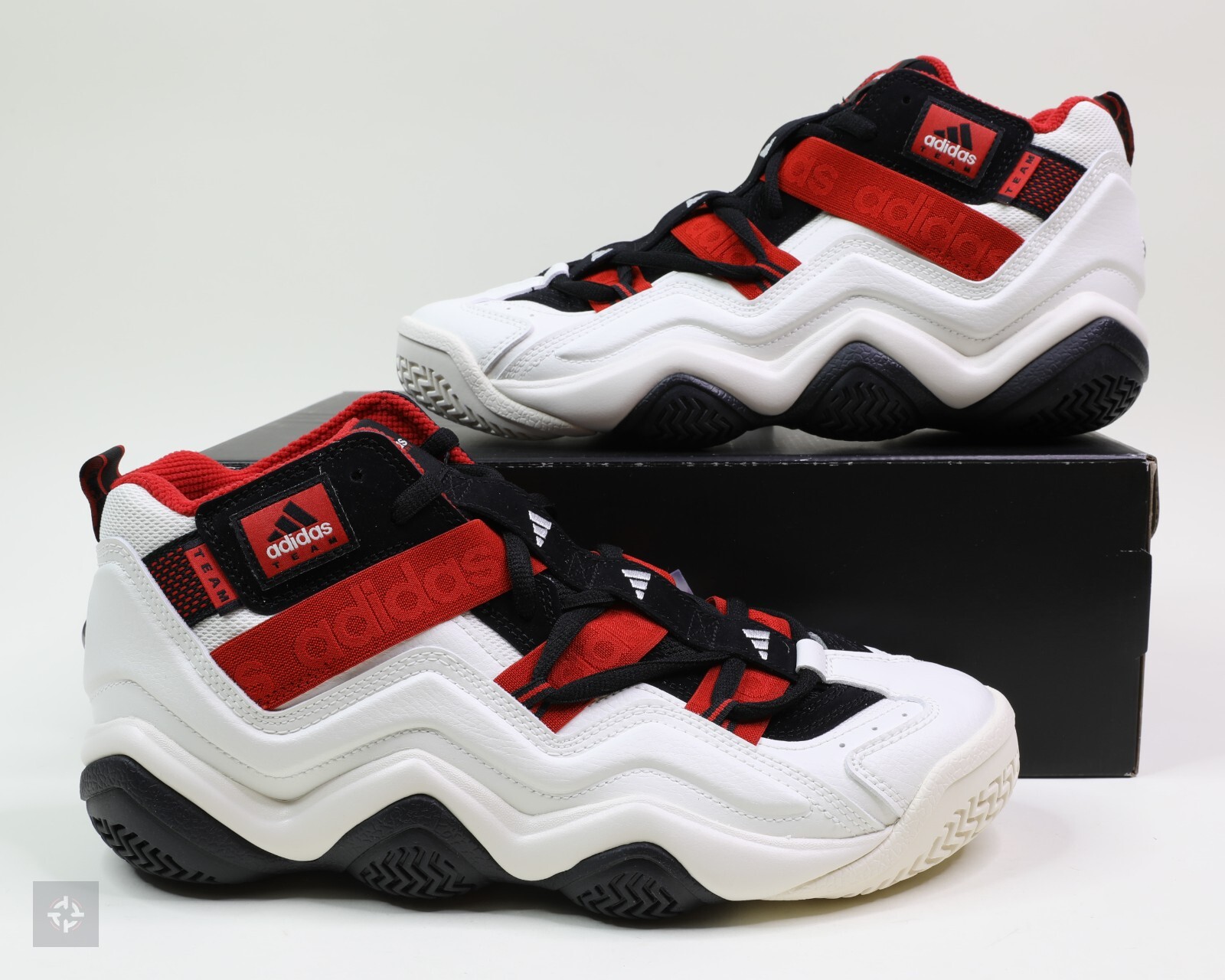Adidas Top Ten 2000 White Red Black Basketball Shoes Men's Size 13 (FZ6224)