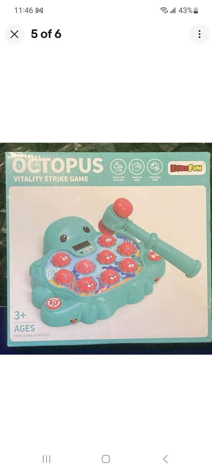 KukuFun Octopus whack-a-mole with Lights, Sound, and Music Ages 3+
