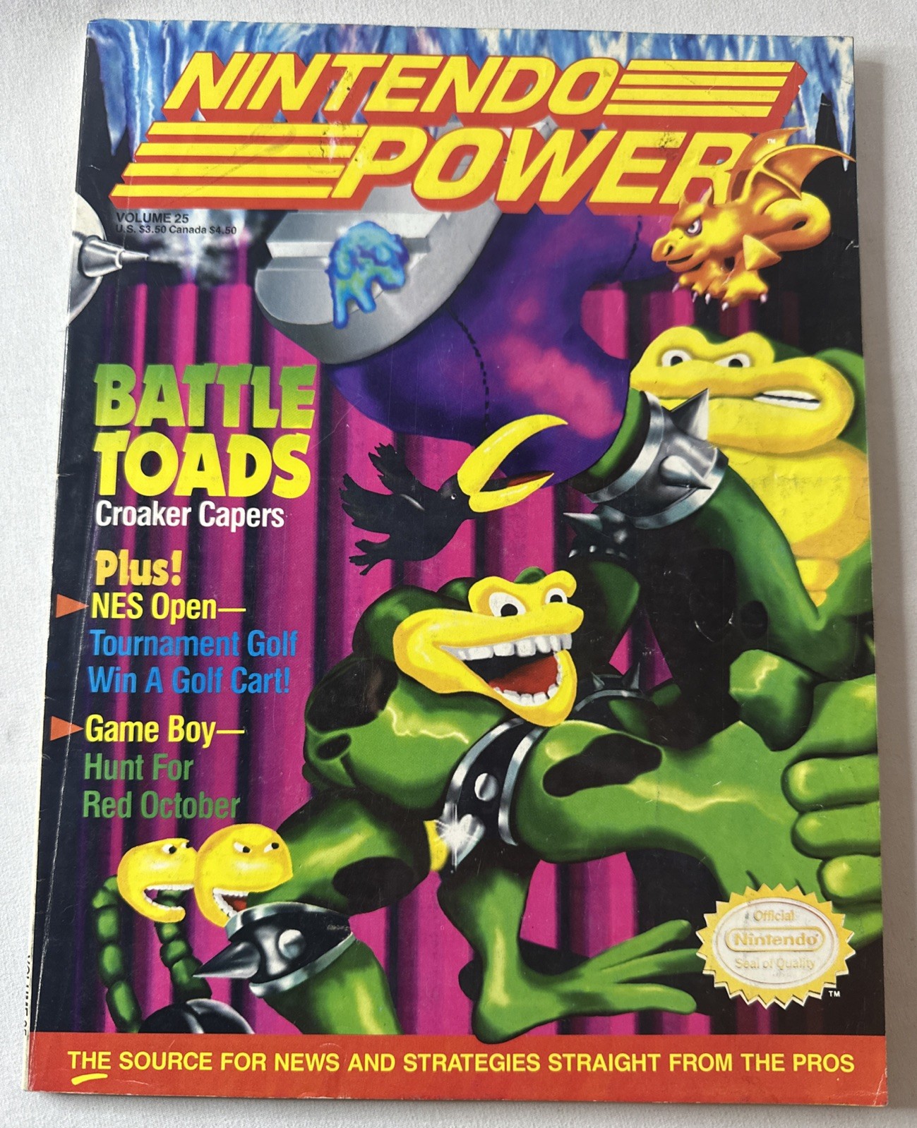 Nintendo Power Magazine Vol 25 Battletoads With Poster + Inserts