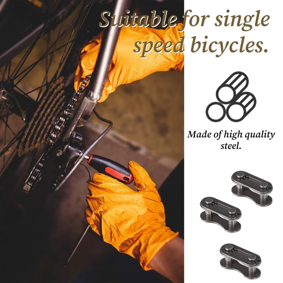 10 Pairs Bike Chain Master Link for Bicycle Missing Link, Single Speed Chain Con