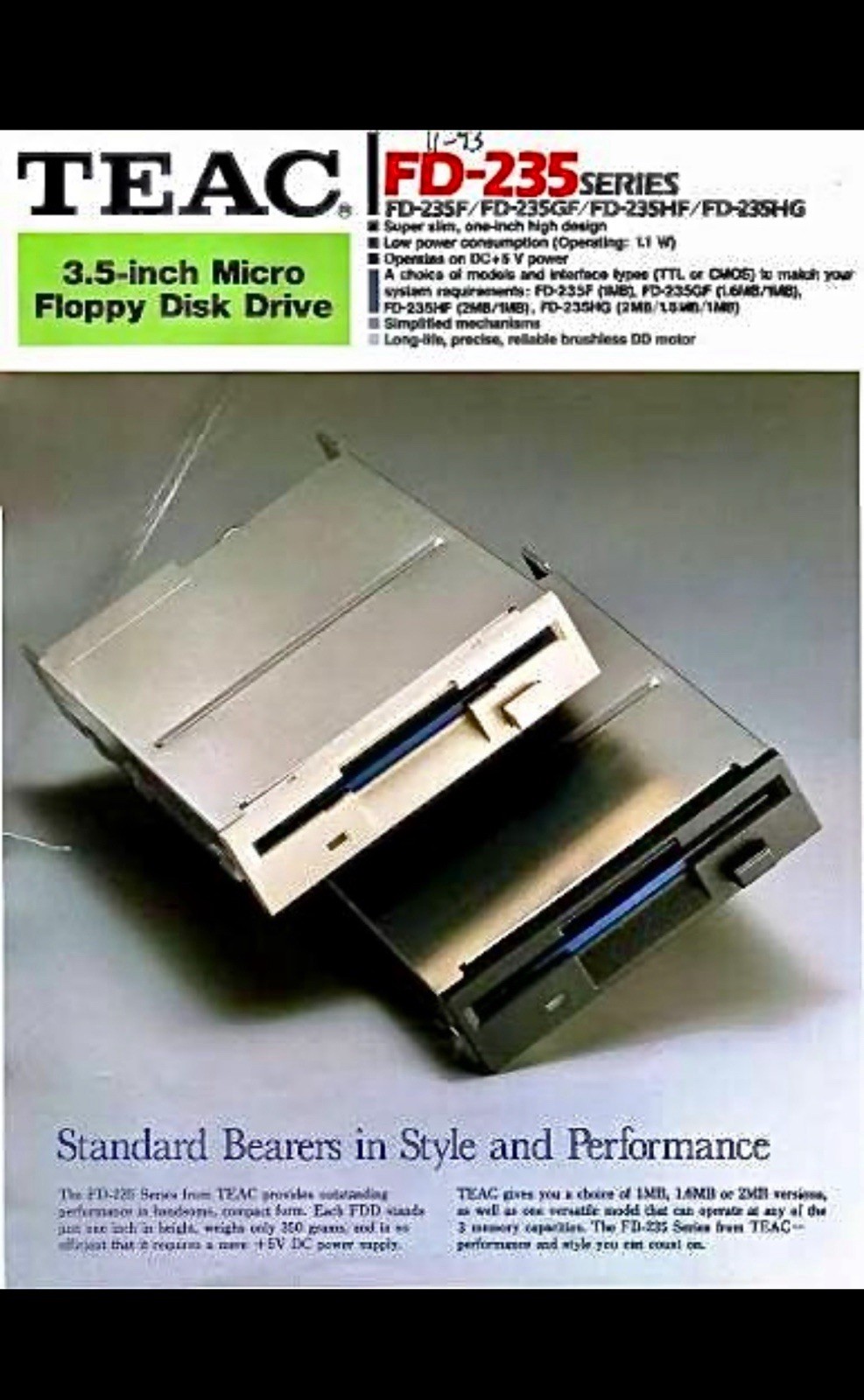 Teac FD-235HG 3.5" 1.4MB Retro PC Floppy Disk Drive Vintage WIN / MAC IDE Tested