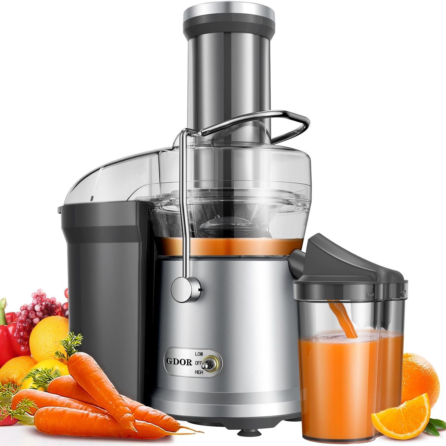 1200W Juicer, 3.2" Wide Chute Titanium-Enhanced Blade, Heavy-Duty Copper