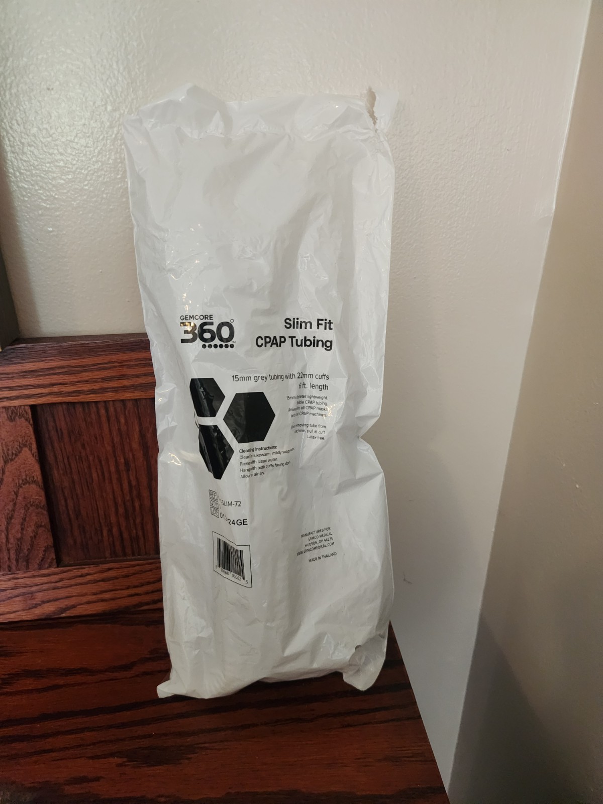 CPAP Grey Tubing Slim Fit, New, Sealed 6 Feet, Gemcore 360 Brand