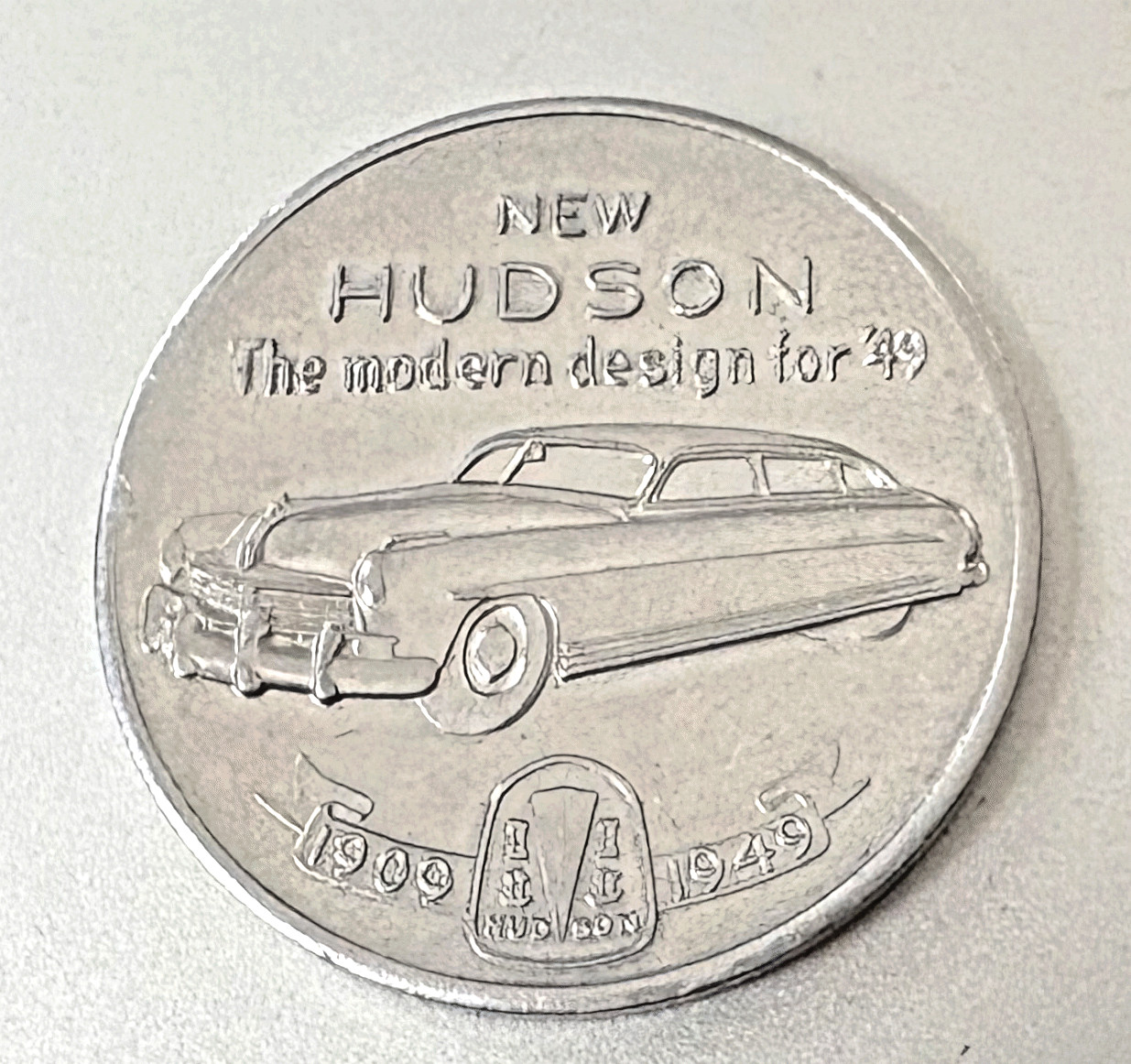 Vtg 1949 Hudson Promo Coin or Token: Hornet Advertising 40 Yrs Modern; Design
