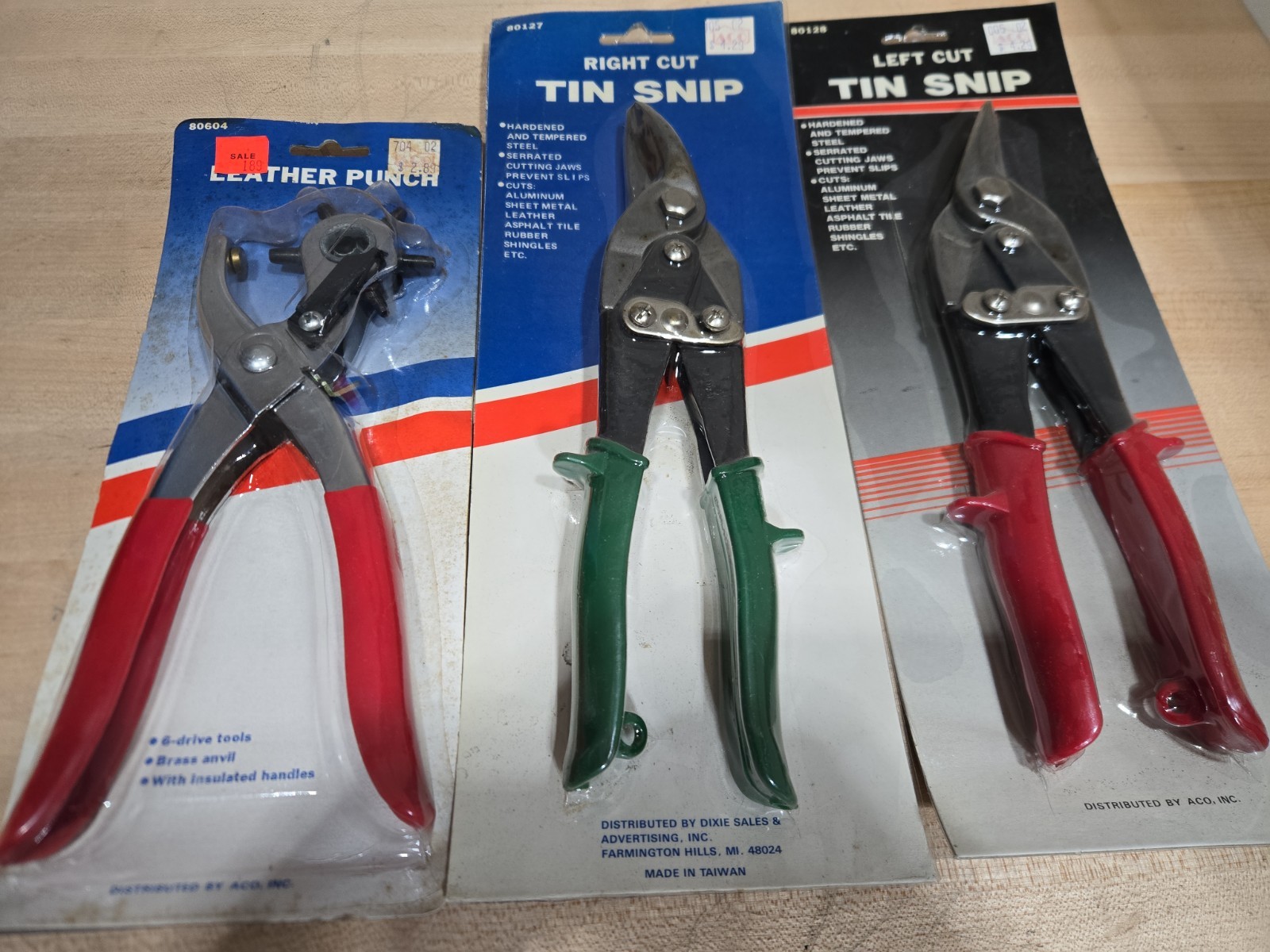 Lot Aviation Snip Left and Right Cut Tin Shingles Cutting Shears Leather Punch