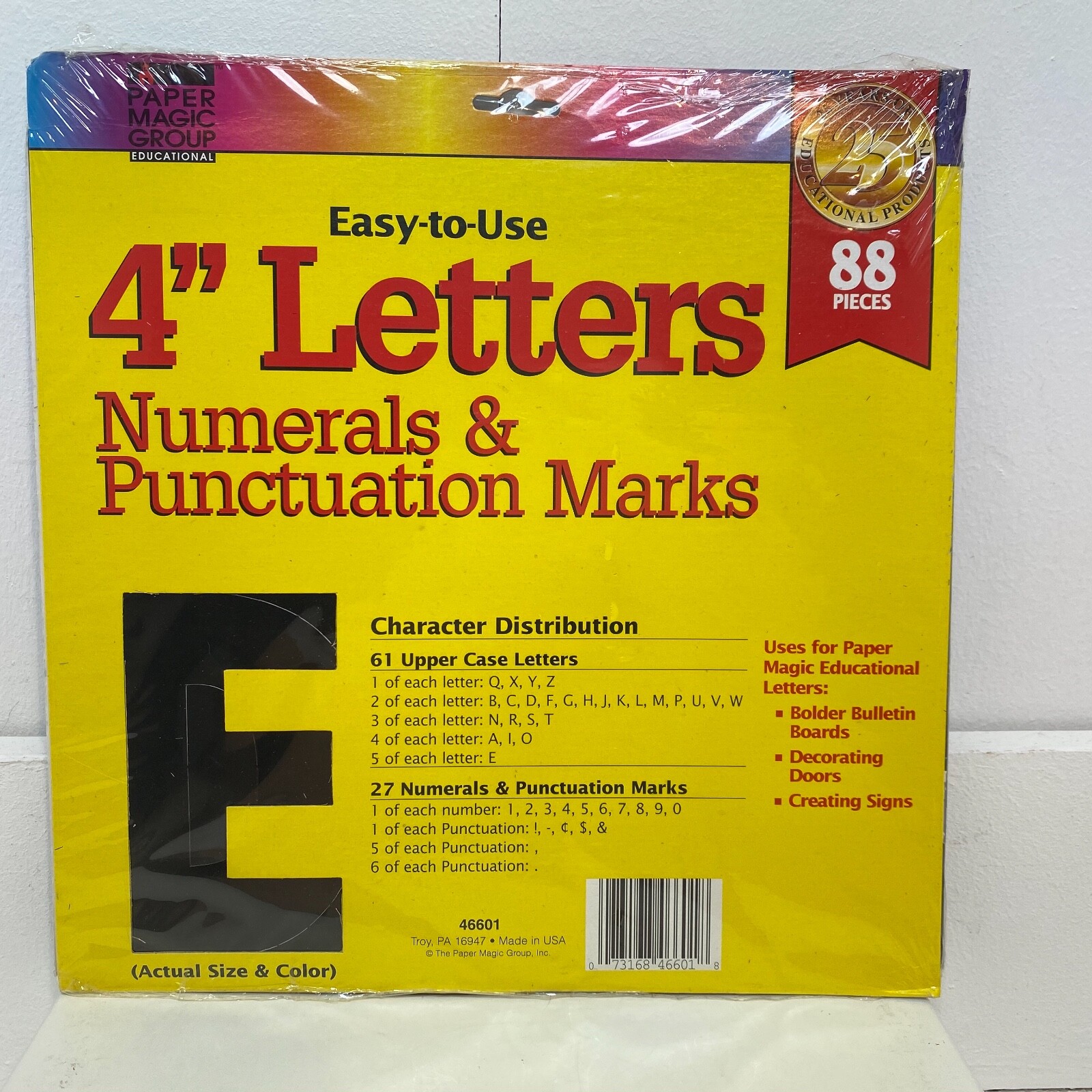 Paper Magic Group Educational 4" Letters Numerals Punctuation Marks 88 Pieces