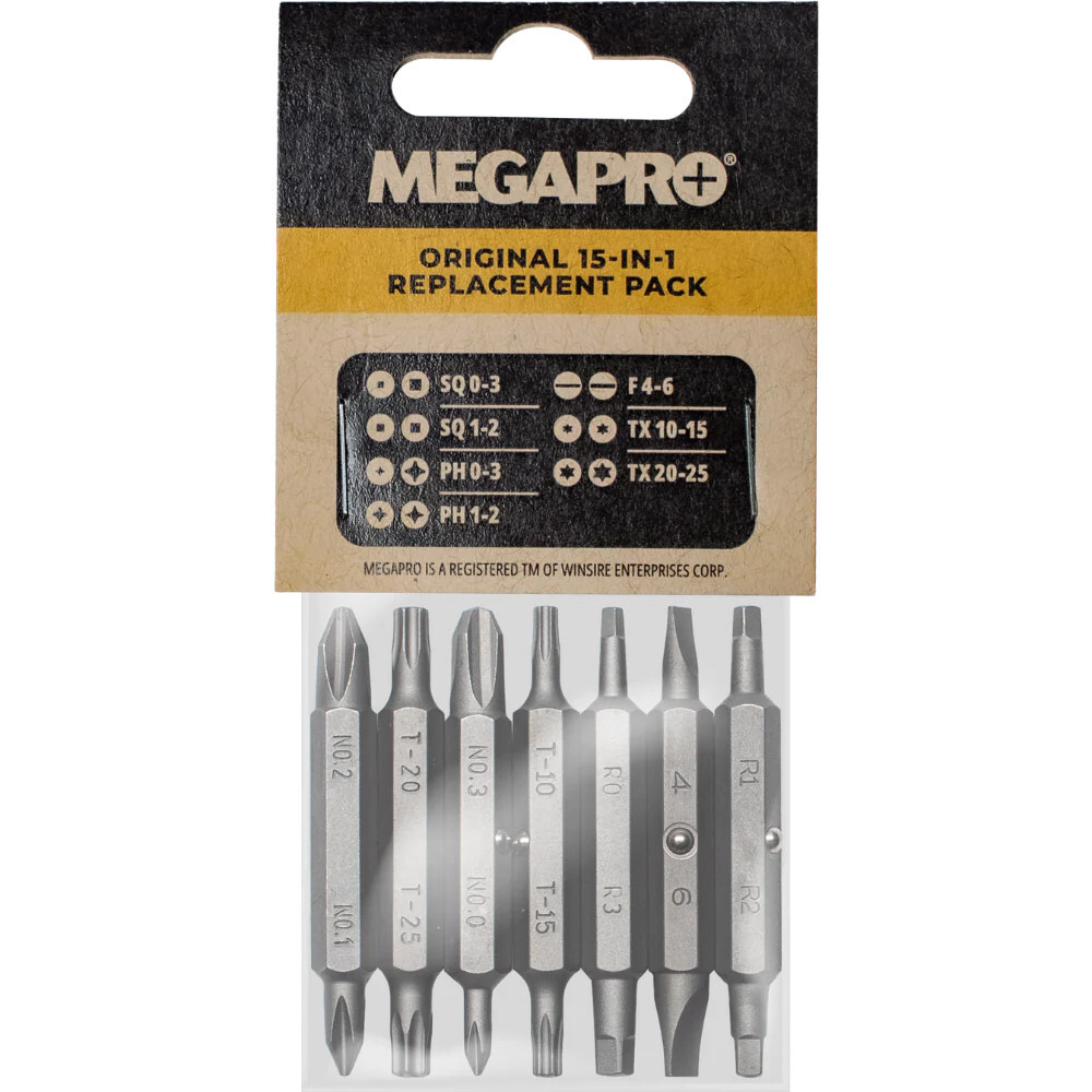 Megapro Replacement Bit Set For 151NAS Driver, 6REPLACEMENT-NAS
