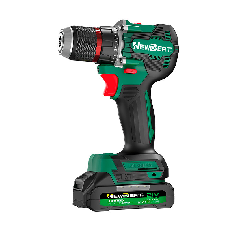 Home Combi 1/2in Cordless Drill 21V 55Nm Tools 2Speed Brushless 2Battery&Charger