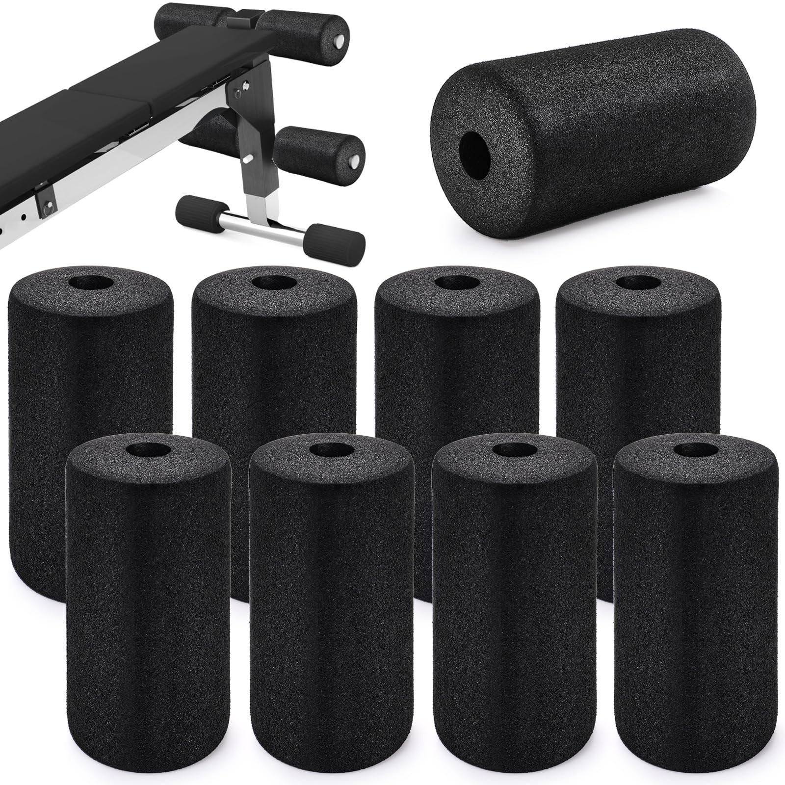 Best WRINGKIT 8 Pack Foot Foam Pads Rollers, Machine Leg Roller, Fits 1" Tube
