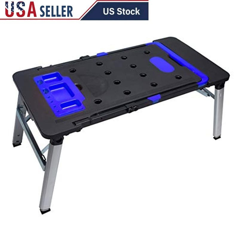 7-IN-1 Folding Workbench Saw Horse Scaffold Car Creeper Dolly Hand Truck Painted