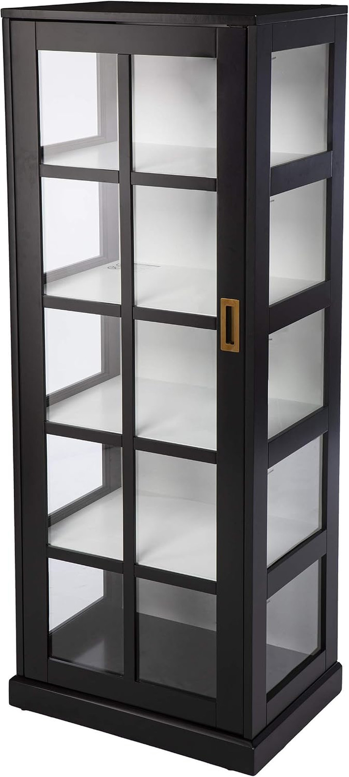 24 Inches Long Burland Tall Curio Cabinet, Game Room with Open Concept Living Sp