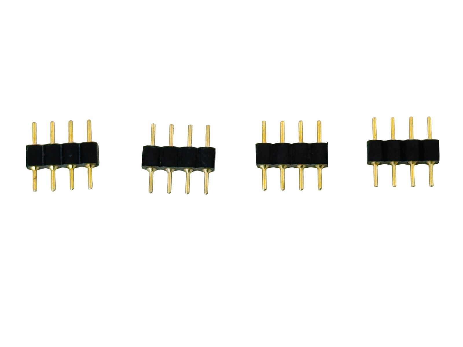 Rebaydo 4pcs 4 Conductor Black Flexible LED Light Connector