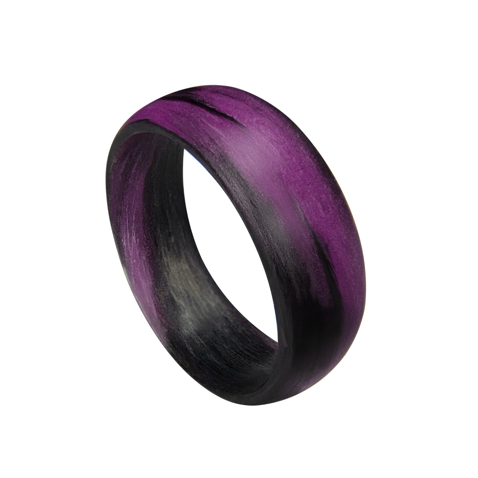 Men's or Women's Carbon Fiber Purple Marbled Glow Ring -Made in USA- sizes 4-16