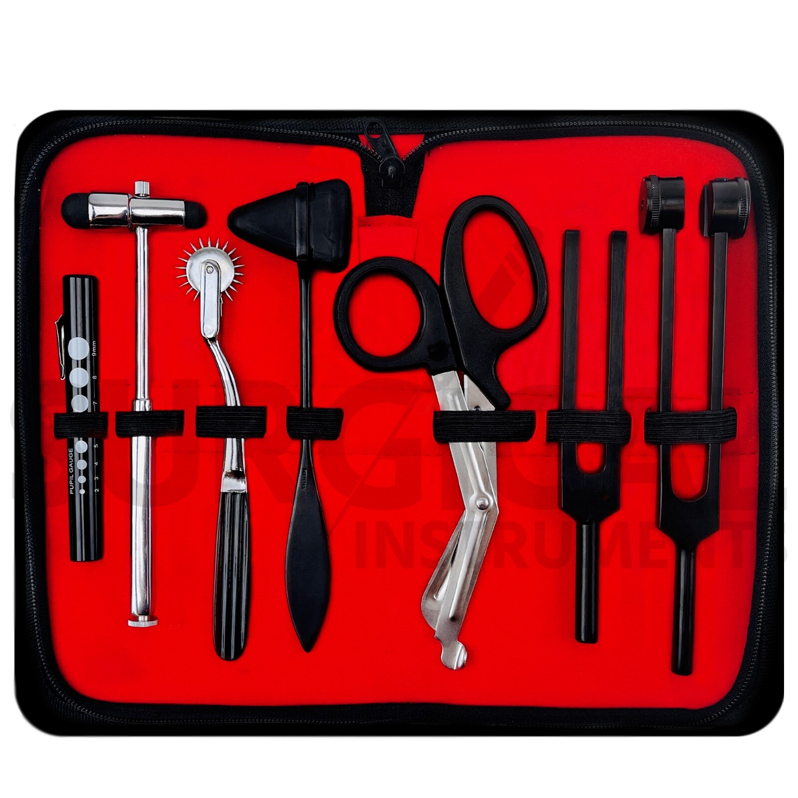 7 Pcs Diagnostics Kit - Hammers, Tuning Forks, Scissors, Pen Light & Pin Wheel
