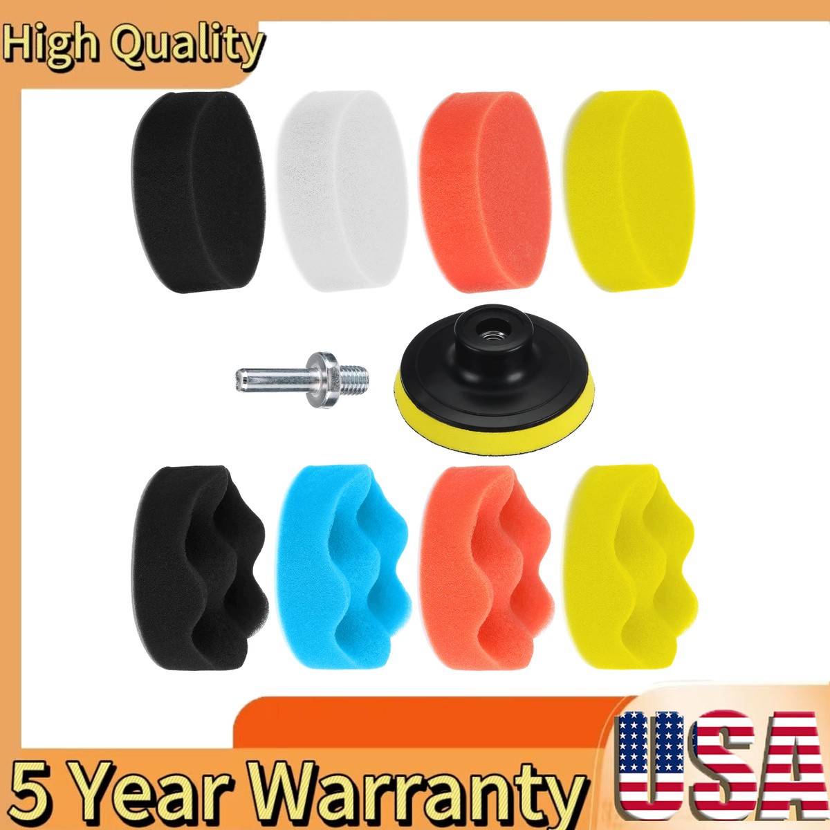 Polishing Waxing Pad Sponge Buff Buffing Kit Set For Car Polisher
