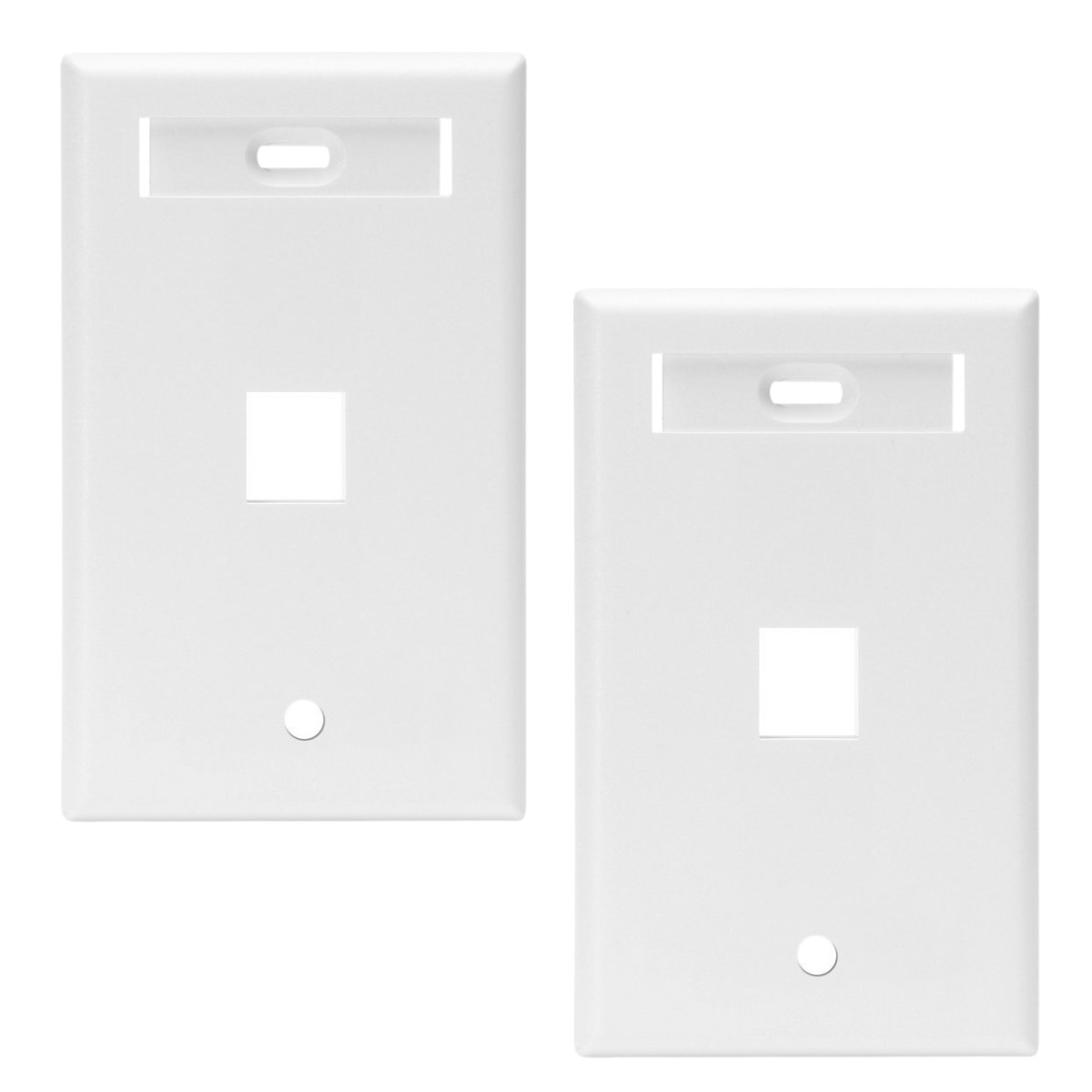 Leviton 42080-1WS Single-Gang Quickport Wallplate with ID Windows 2 Pack