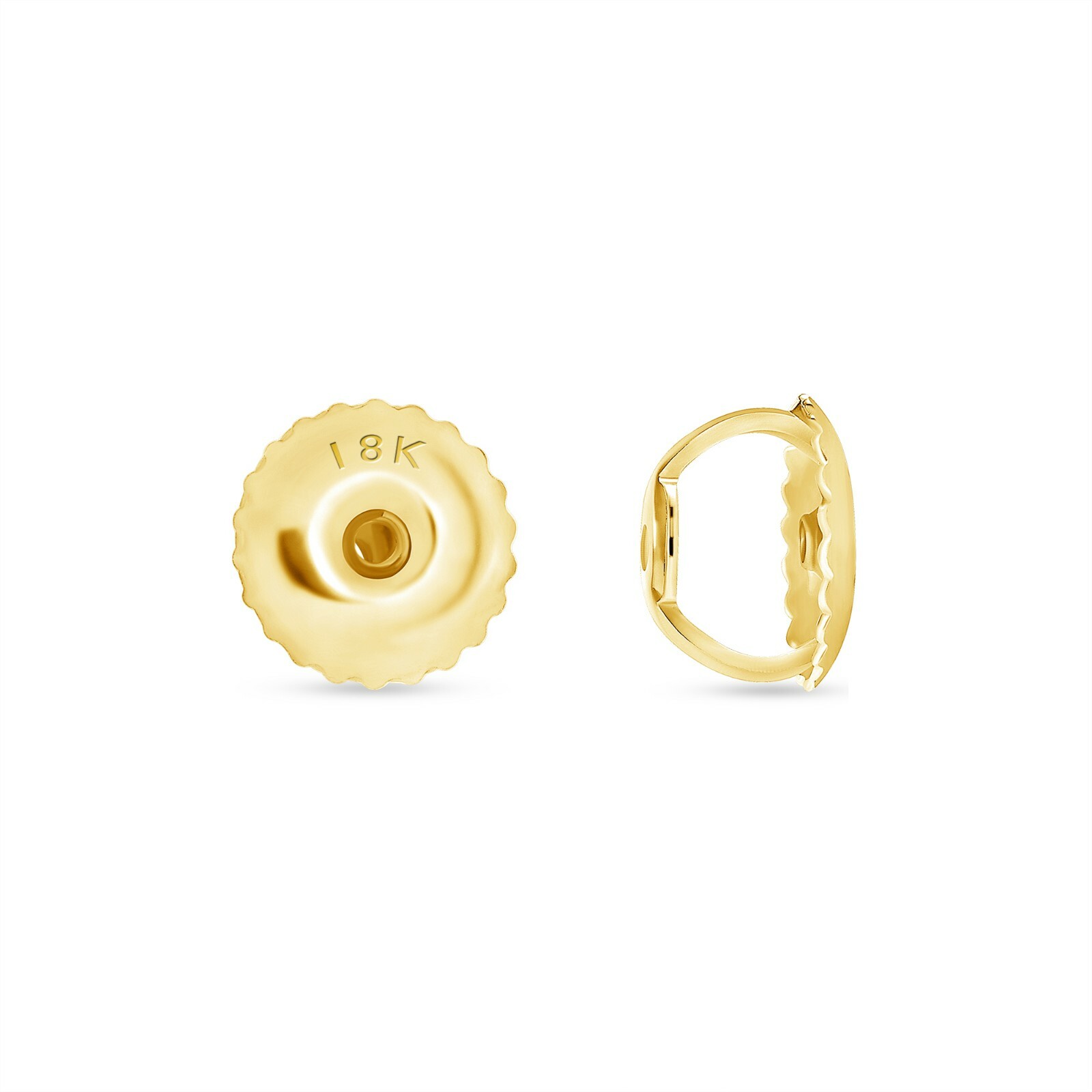 18K Yellow Gold Stud Earring Finding Mounting Setting Round 4-Prong Basket Screw