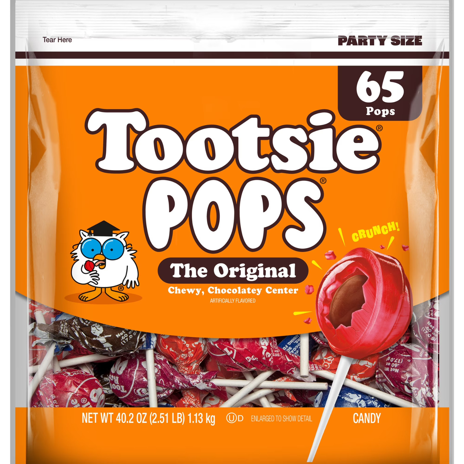 Tootsie Pops, The Original, Assorted Peanut Free and Gluten Free Lollipops, 65 C
