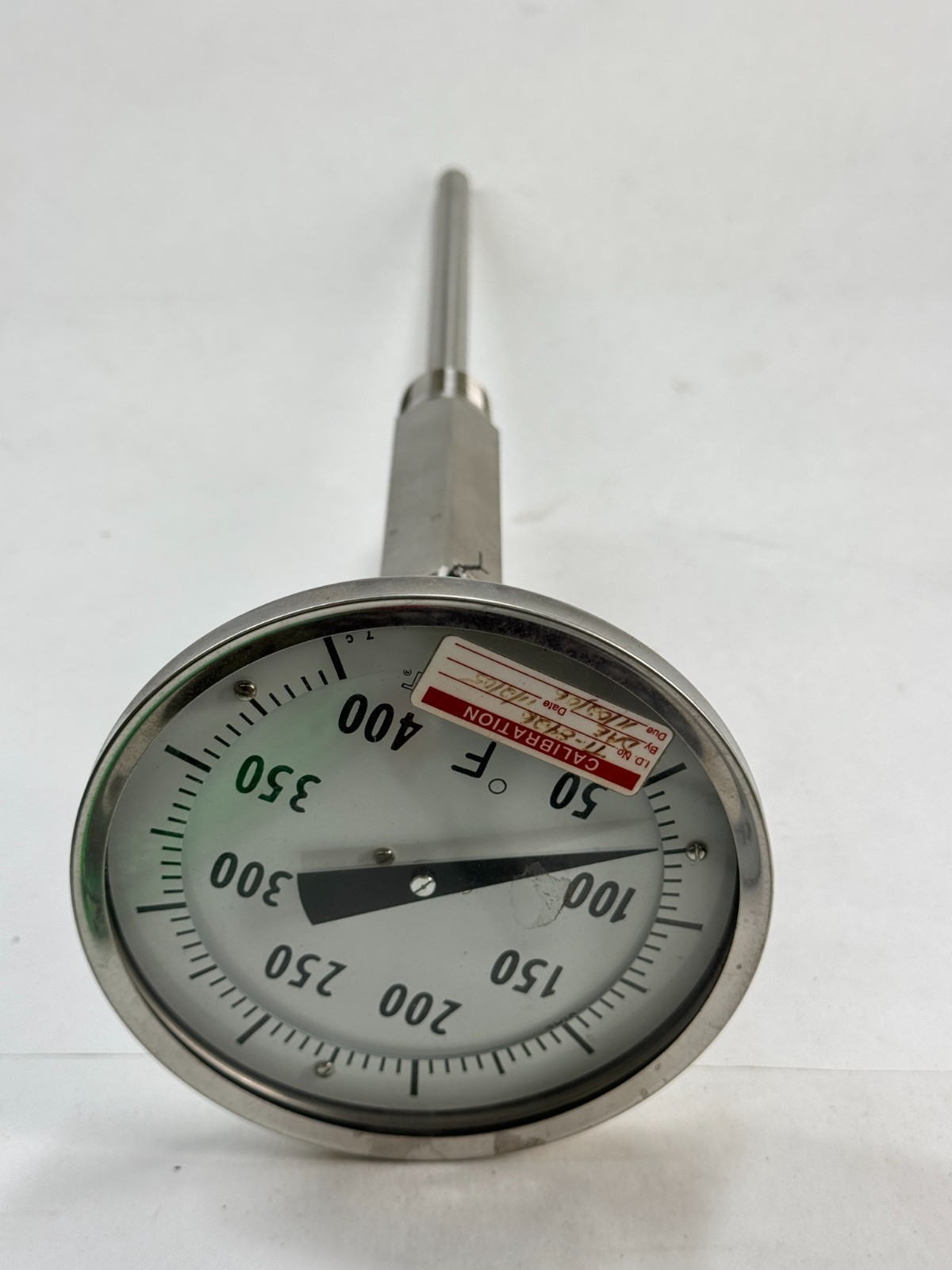 ASHCROFT Adjustable Angle Thermometer, 0-400F, 5" Face, 7-1/2" Stem, 3/4" NPT