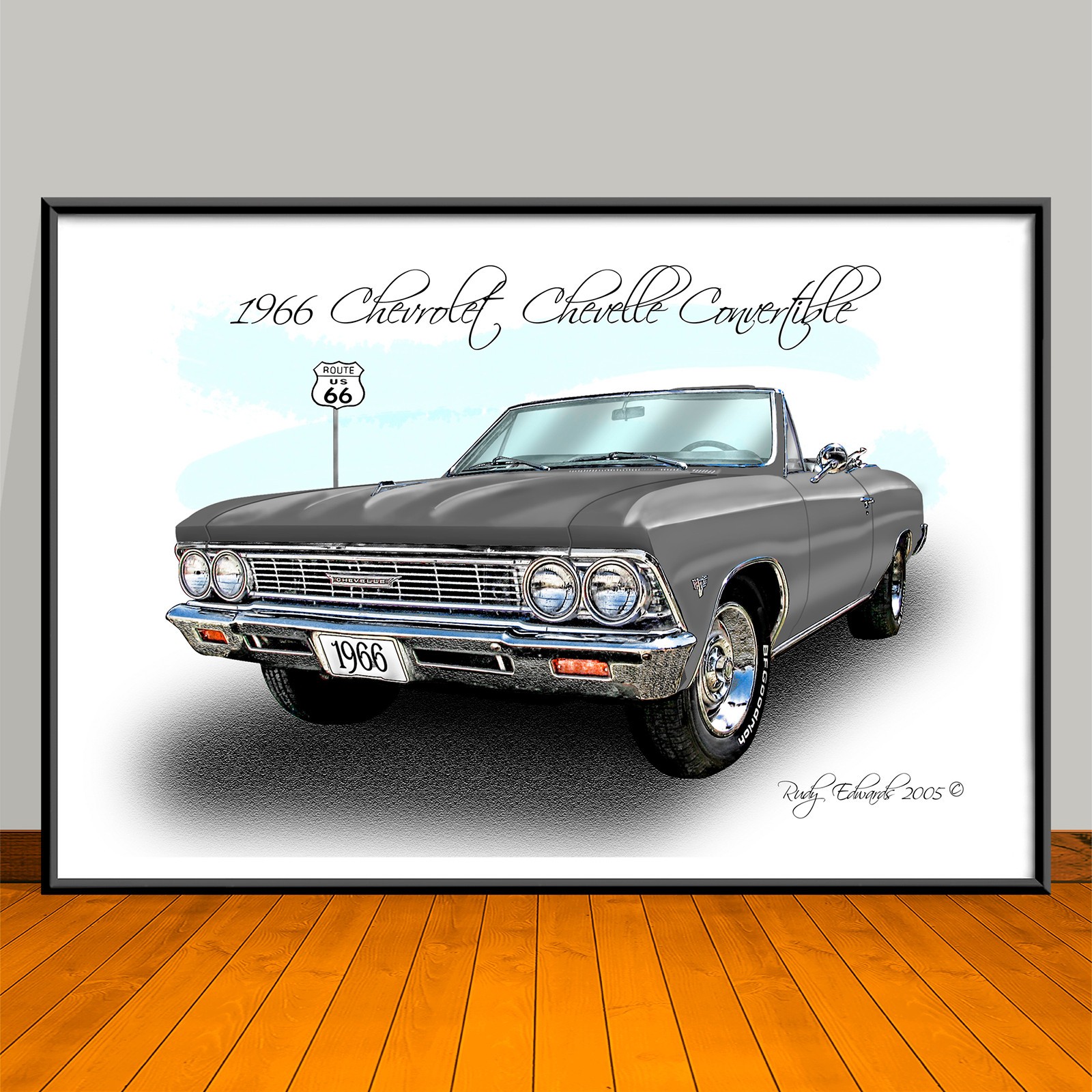1966 Chevelle Convertible Muscle Car Art Print 13 X 19 - Unframed