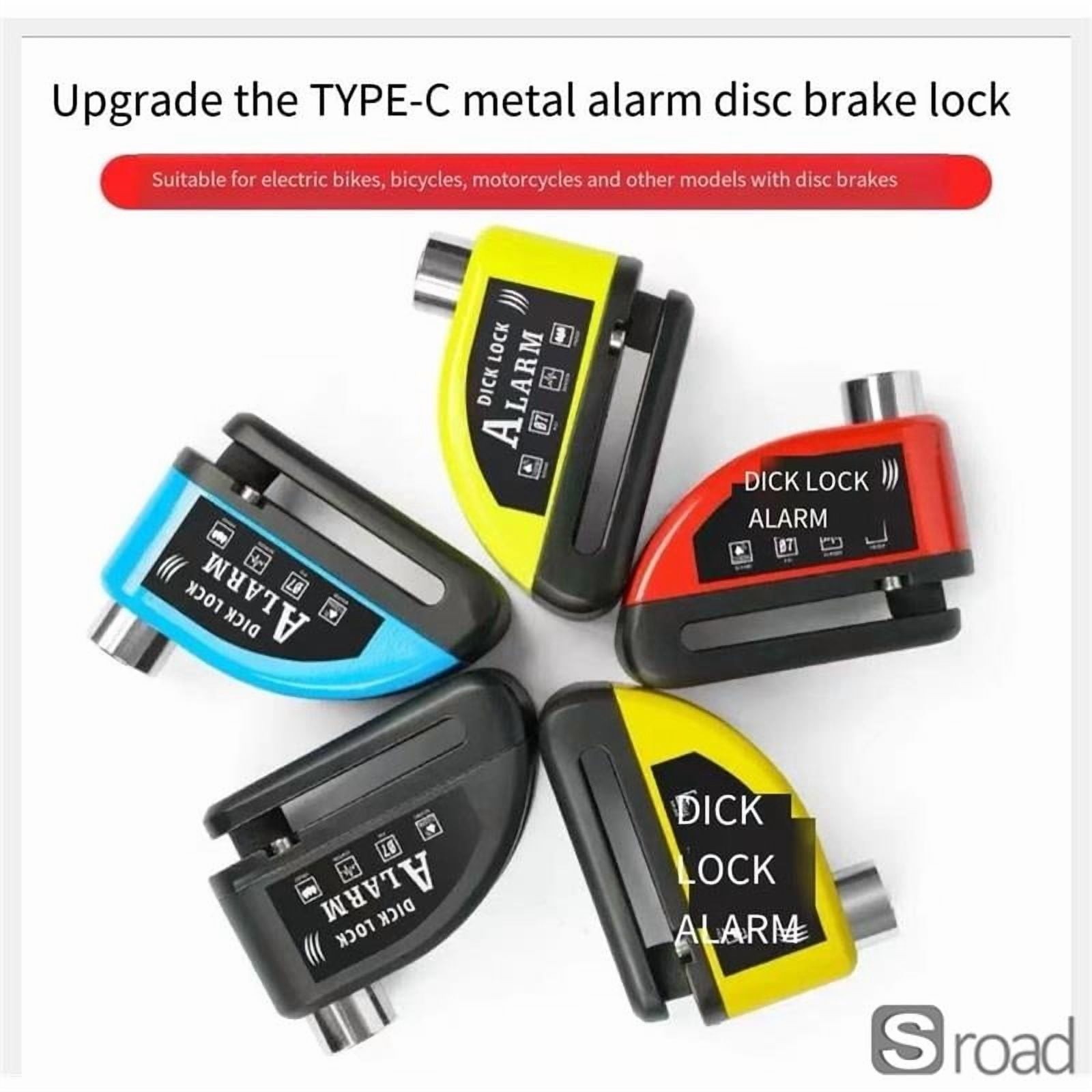 120dB Motorcycle Disc Lock Alarm Type-C Waterproof Anti-Theft Lock