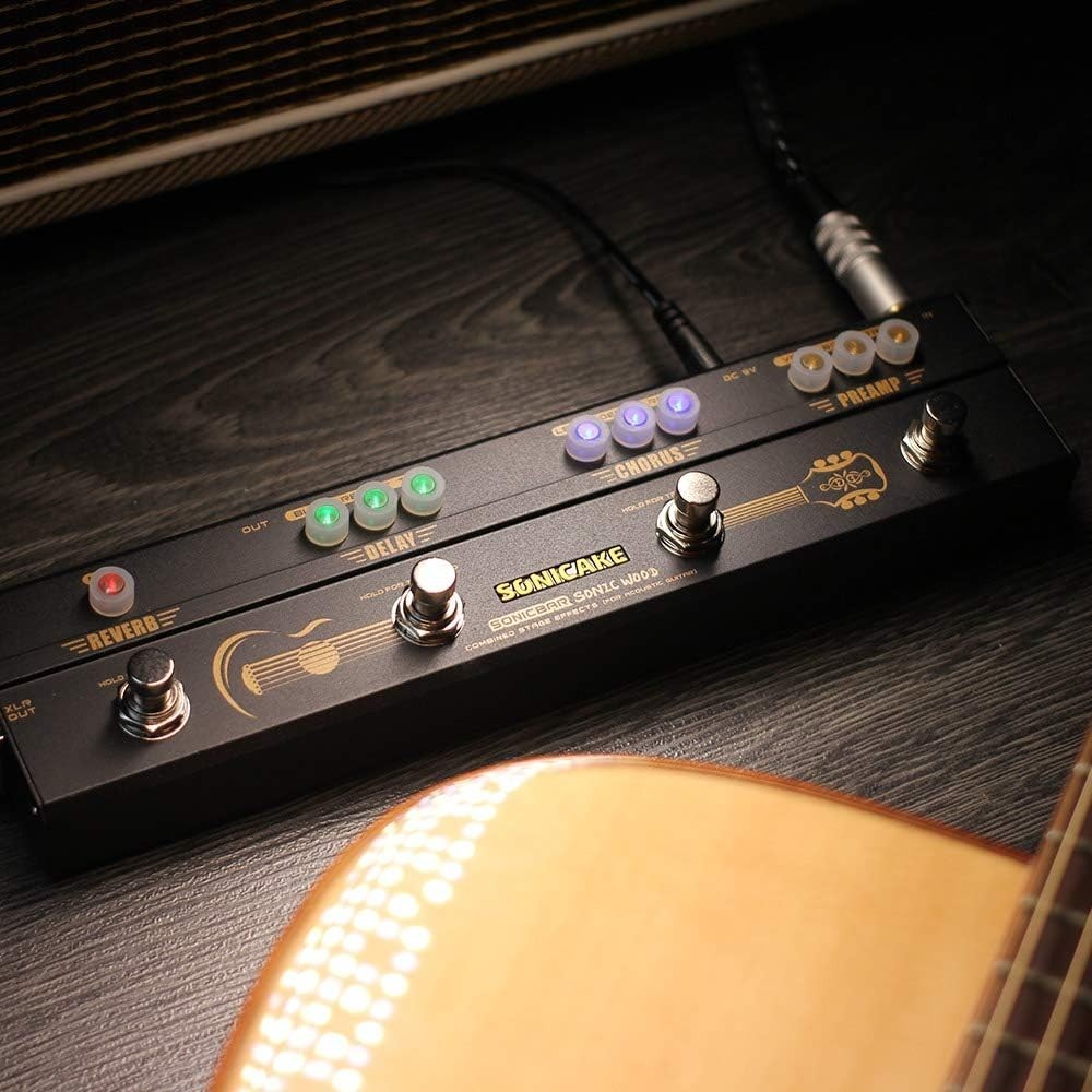 Elite Acoustic Guitar Effects Pedal: Multi-Effects Preamp With Chorus & Delay