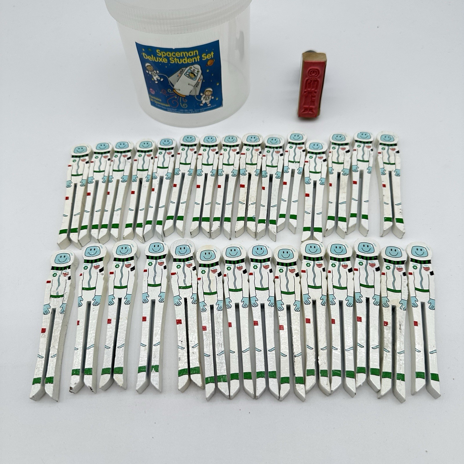 Spaceman Deluxe Student Set Of 29 Spacemen W/ Astronaut Stamp Teaching Tools '04
