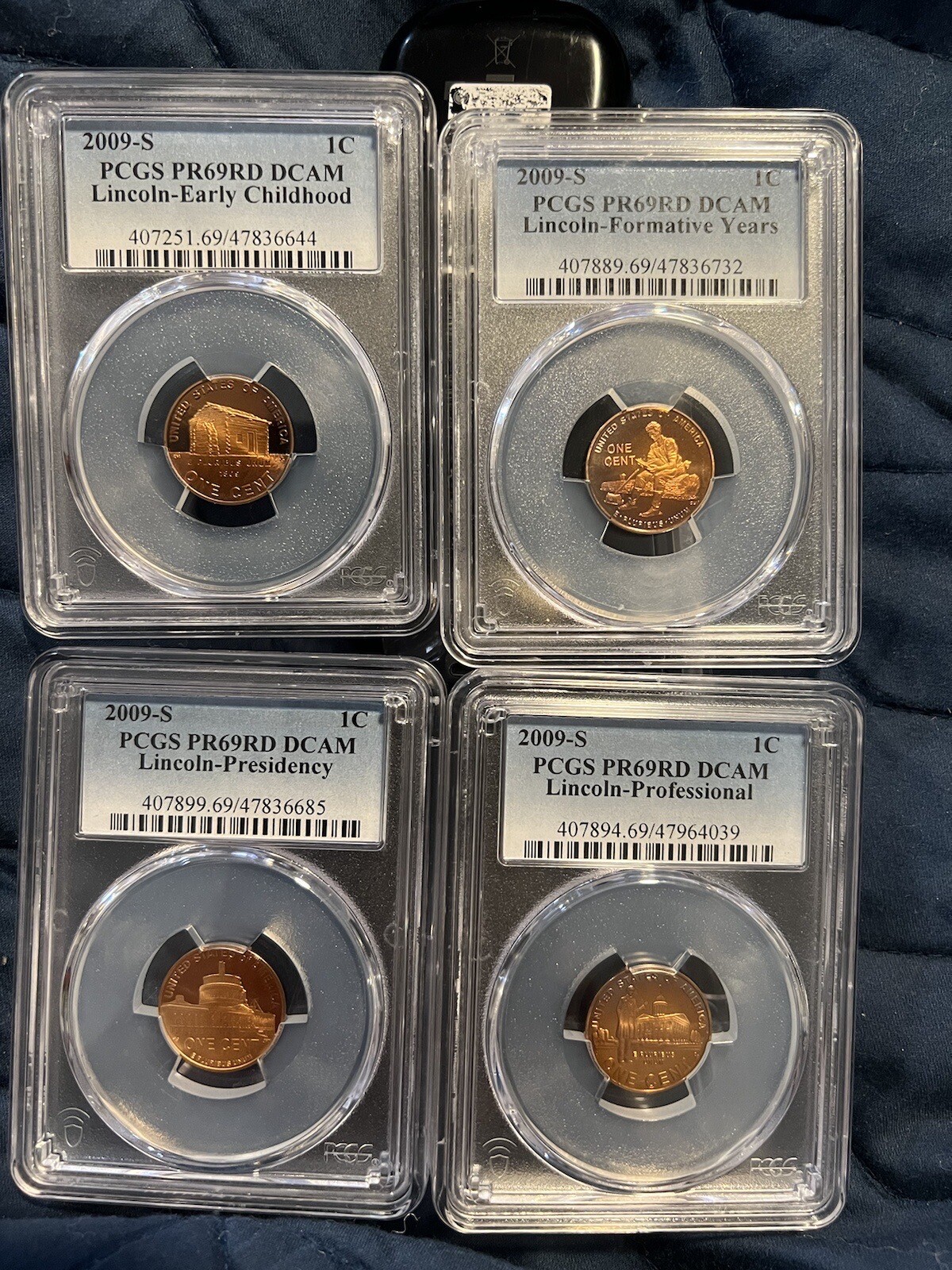 🔥✨ Stunning 2009 s 1c lincoln Set Of Four Cents PCGS PR69RD DCAM ✨🔥
