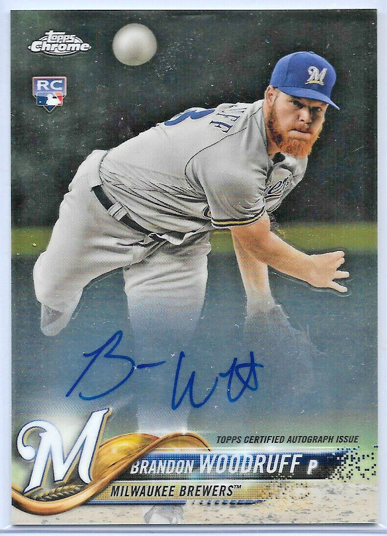 2018 Topps Chrome Rookie Autographs #RABW — Brandon Woodruff, Milwaukee Brewers