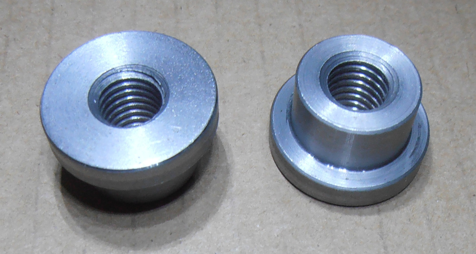 2 Pieces  5/16 - 24 WELD BUNGS THREADED 1018 Steel Low Profile.USA MADE