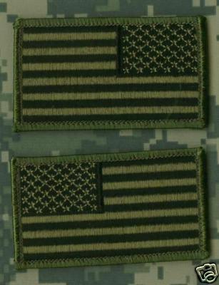 AFG-PAK NATO ISAF JSOC SP OPS INFIDEL USA FLAG R/L OD GREEN vel©®⚙ 2-PATCH SET