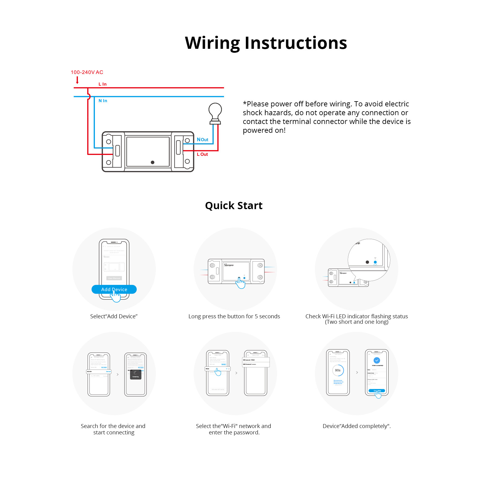 SONOFF BASICR4 WiFi Smart Switch,ESP32 Chip Wireless Relay Switch DIY Module,10A