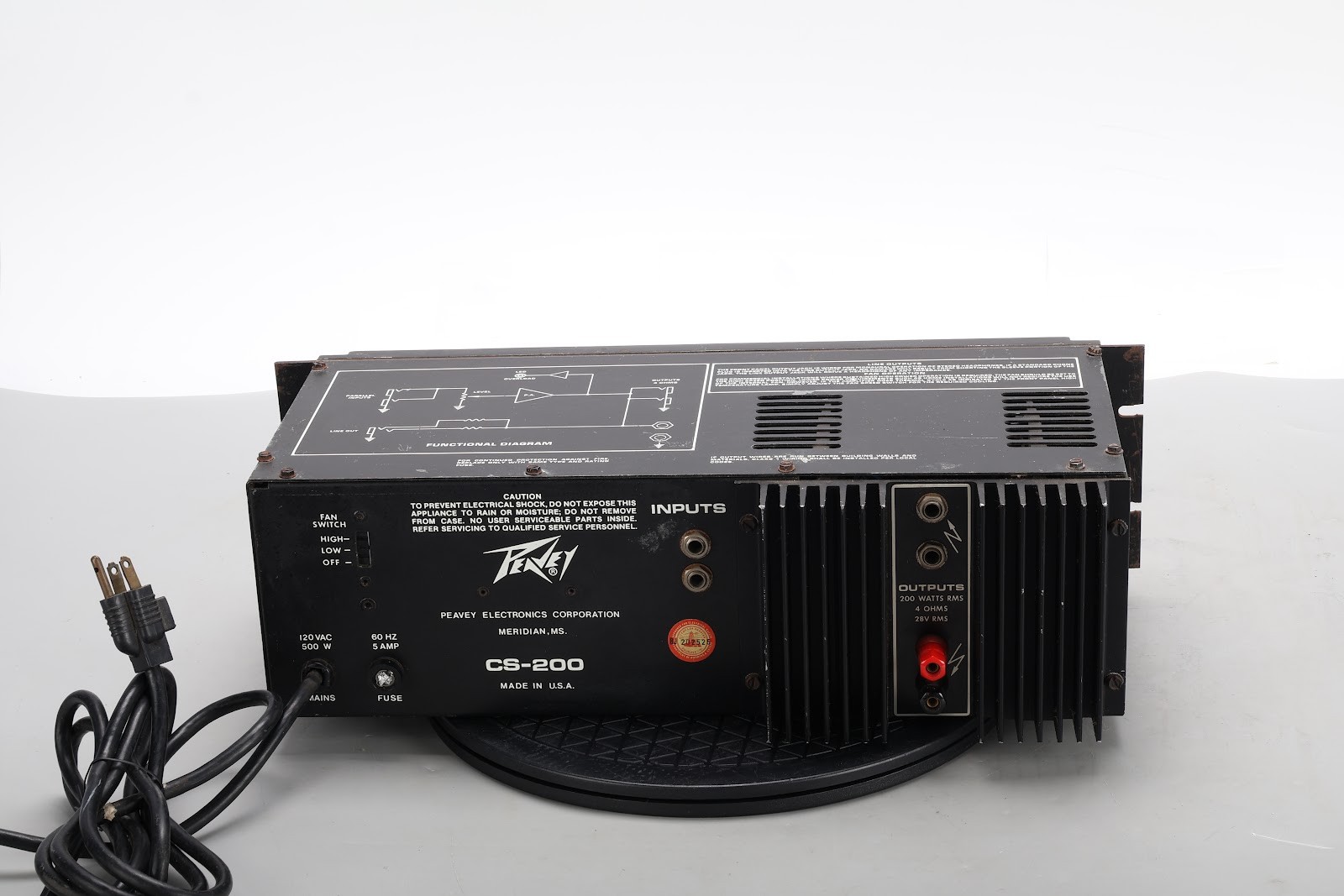 Peavey CS-200 2-Channel Power Amplifier - Fair Condition