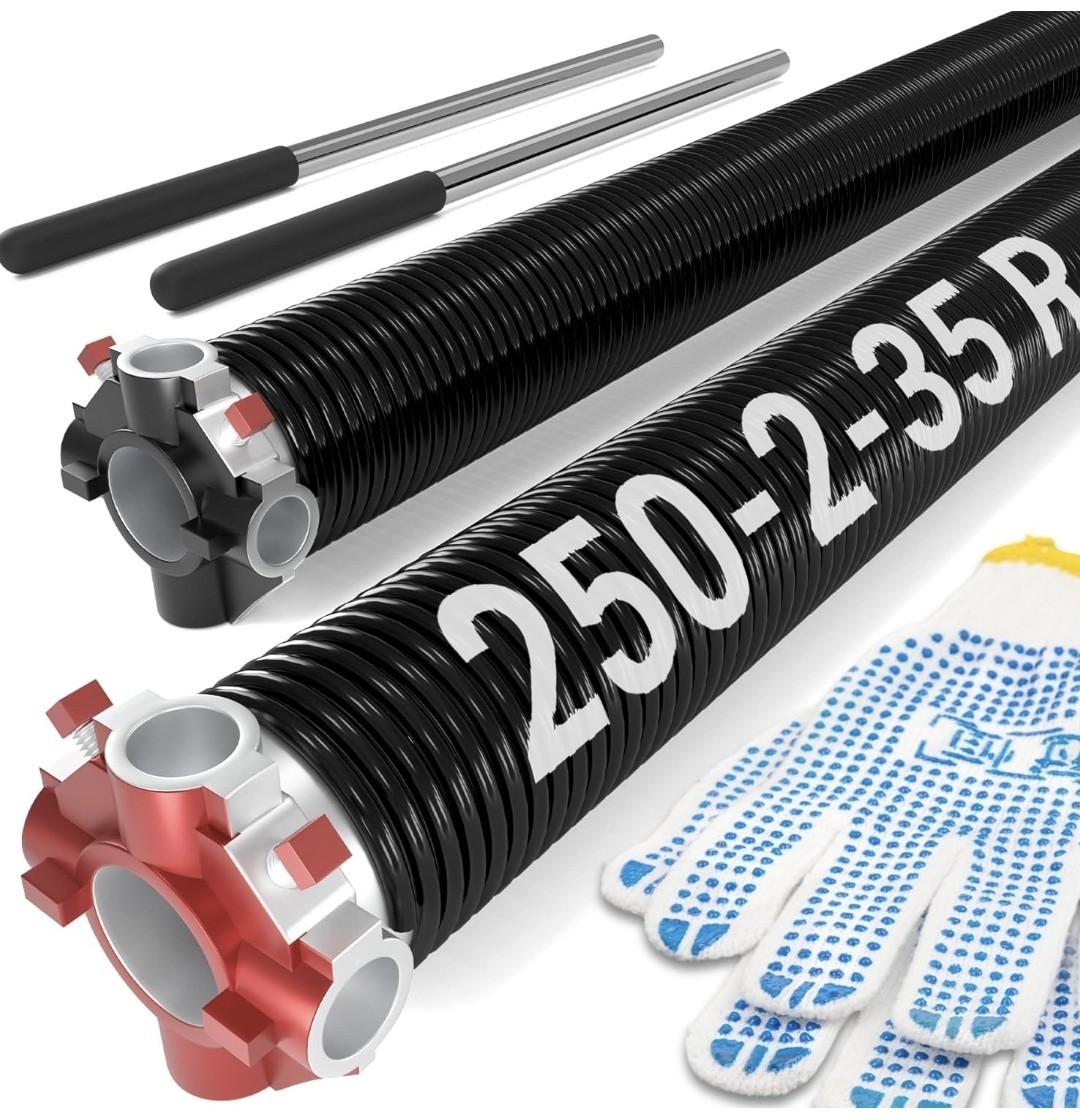 Garage Door Torsion Springs Pair of 0.250 x 2 x 35 inch with Winding Bars