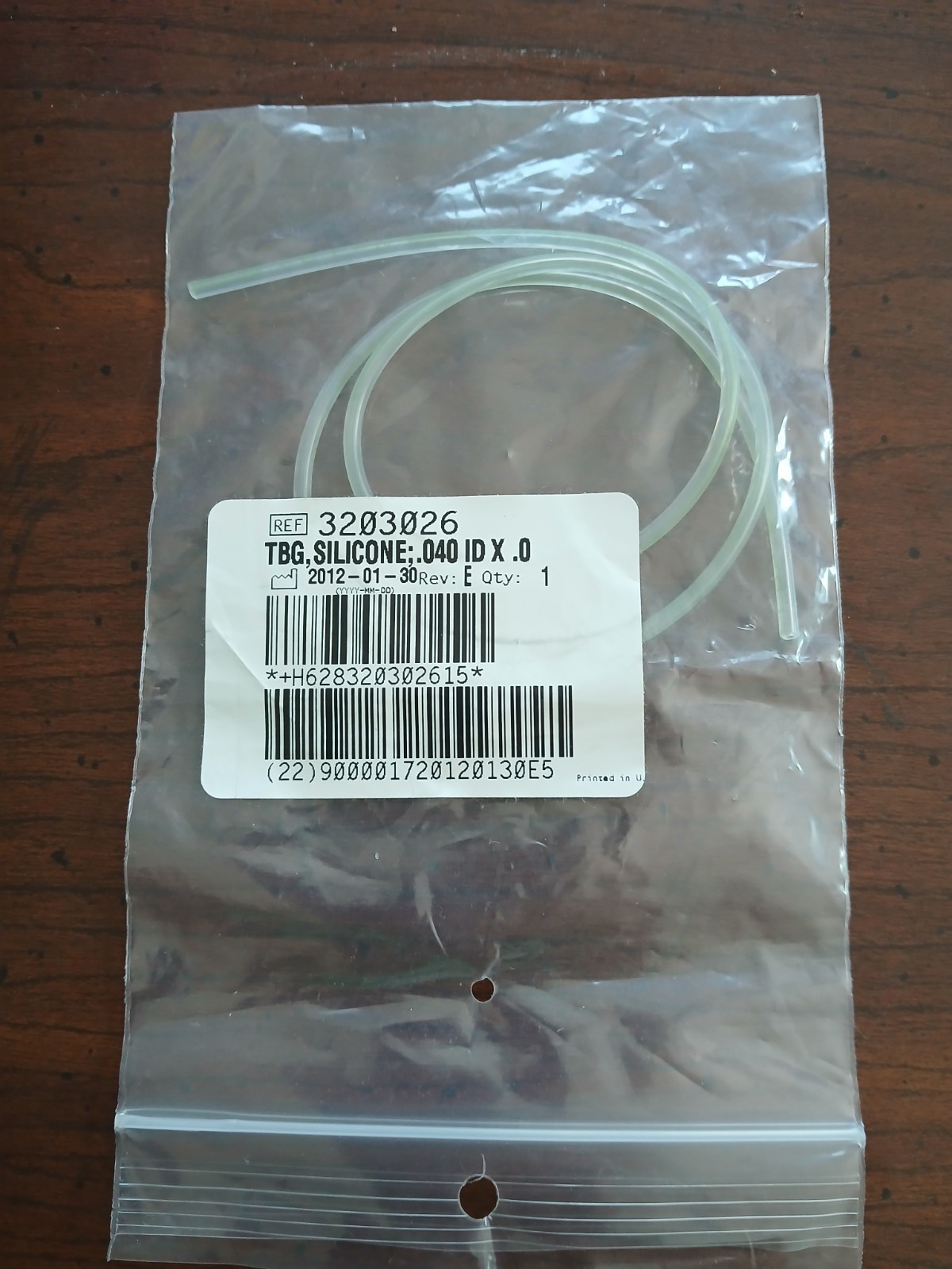 Beckman Coulter 3203026 Rev E TBG, Silicone; .040 ID x .0