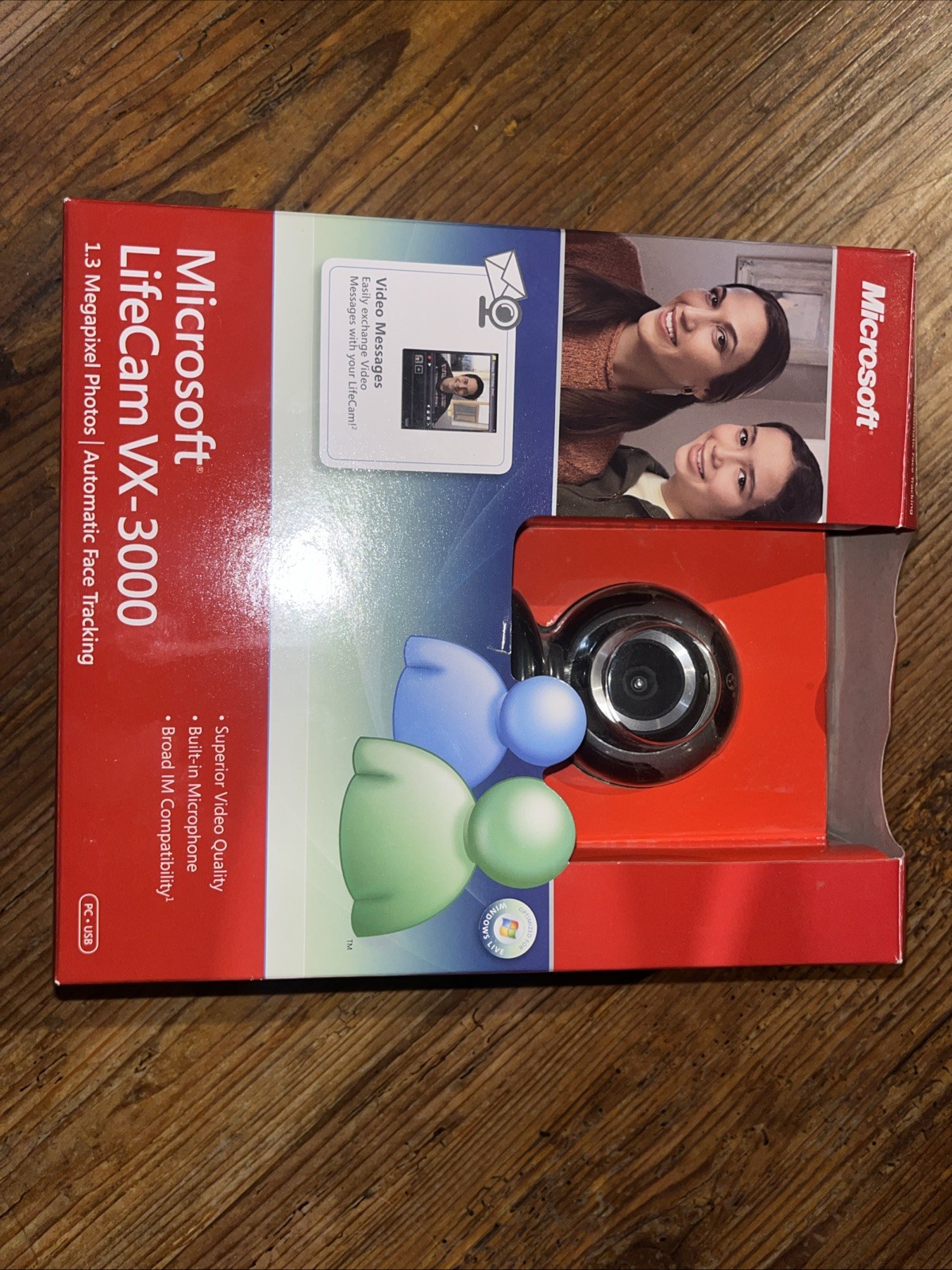 New! Microsoft LifeCam VX-3000 Webcam Model No:1076 (68A-00007) Computer Camera
