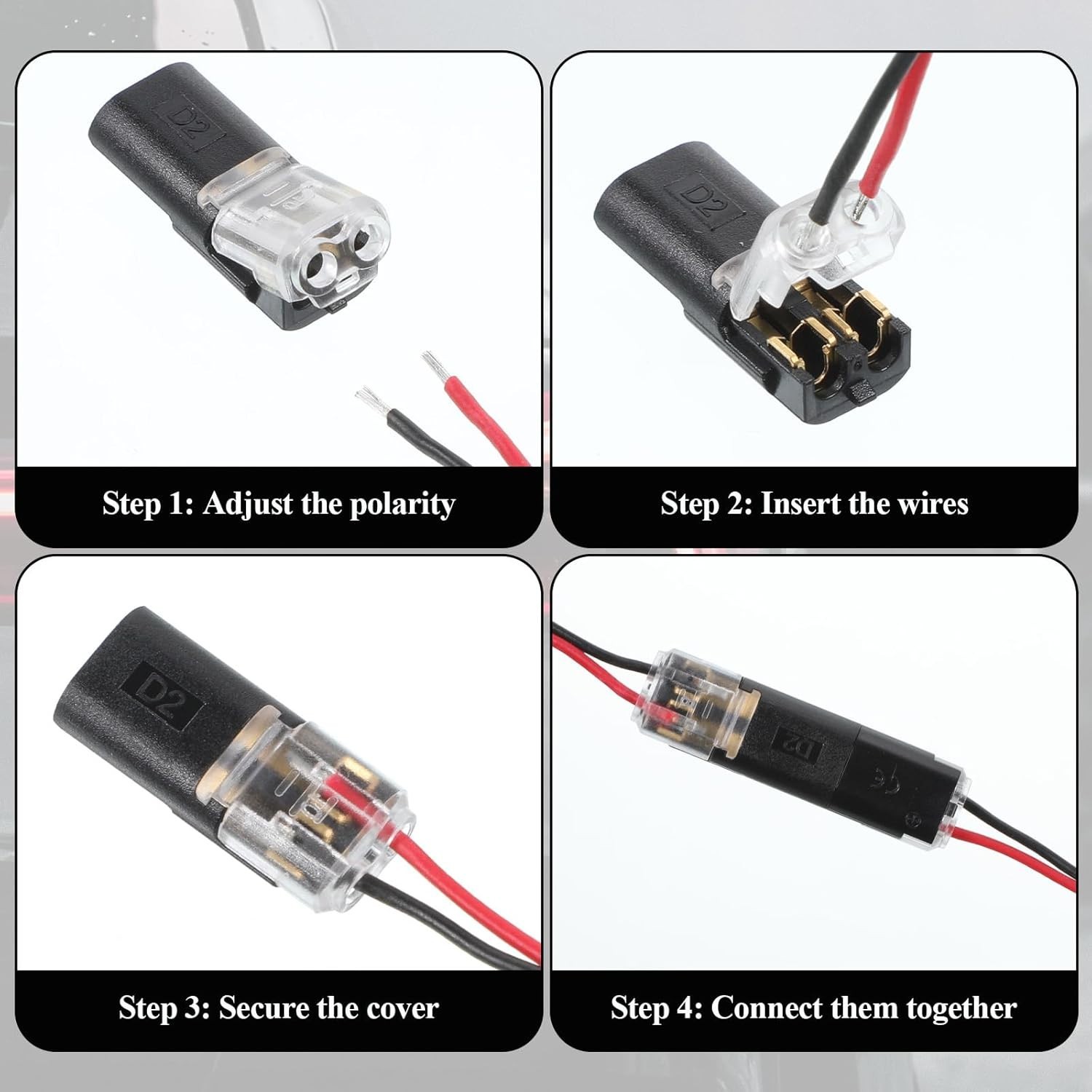 20 PCS Double-Wire Plug-in Connector, Quick Solderless Wire Splice Connector, Lo