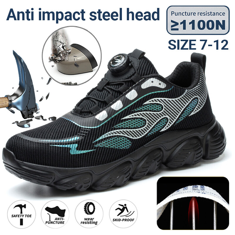 Mens Steel Toe Work Safety Shoes Tennis Slip Indestructible Lightweight Sneakers