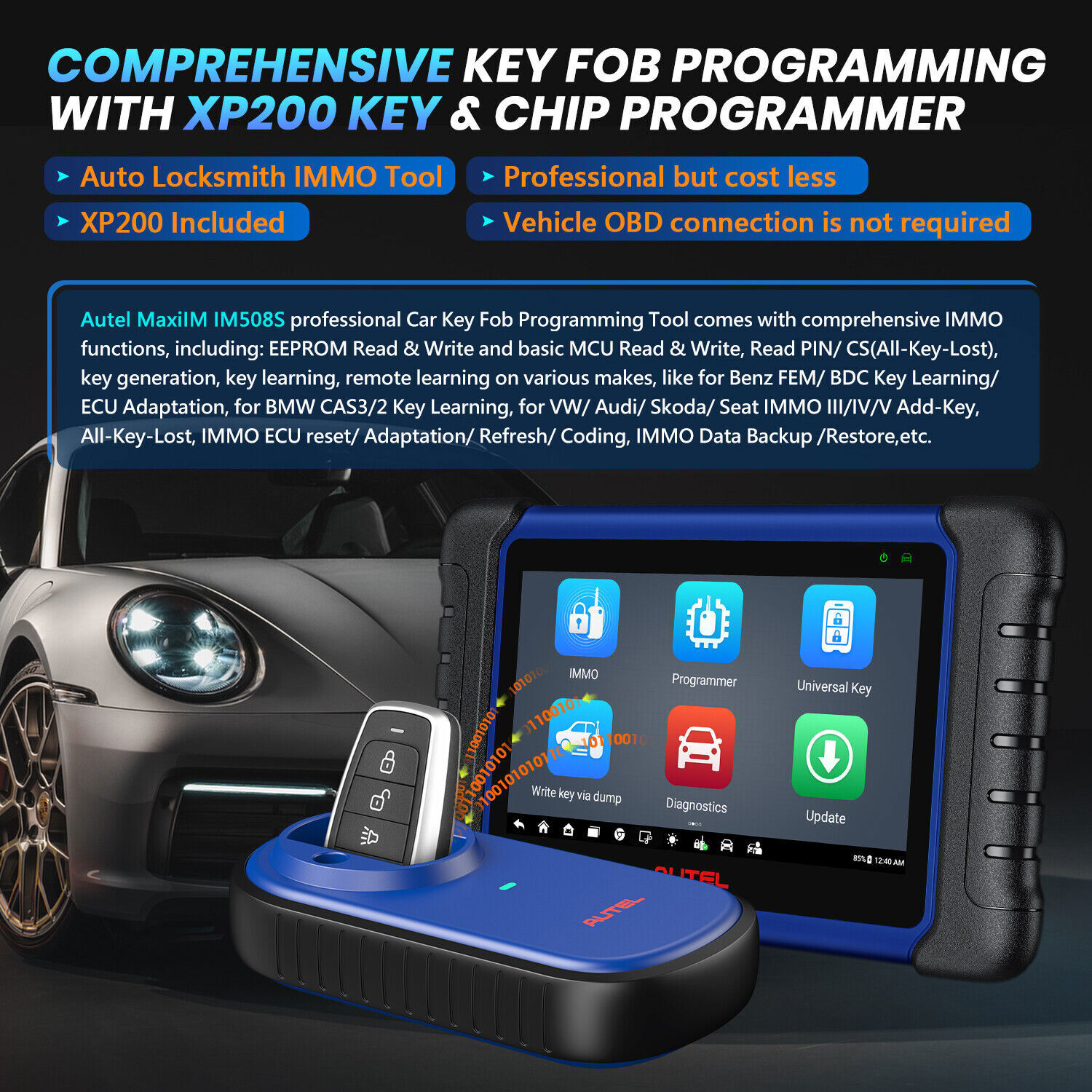 2024 Autel MaxiIM IM508S Key Fob Programming Full System Diagnostic Tool Scanner