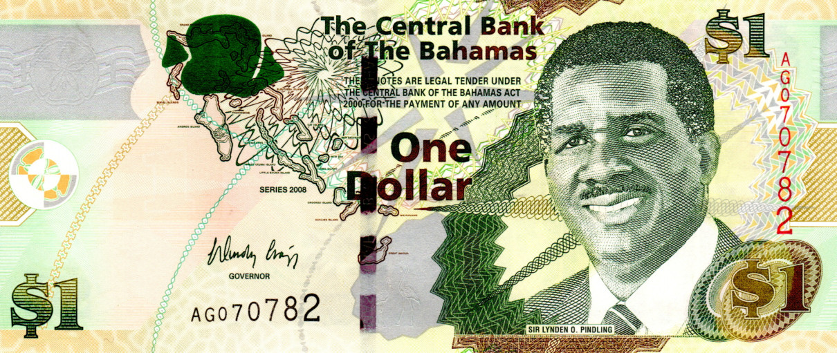 BAHAMAS CRISP Series $1 Dollar UNC Banknote (2008) P-71 Prefix AG Paper Money