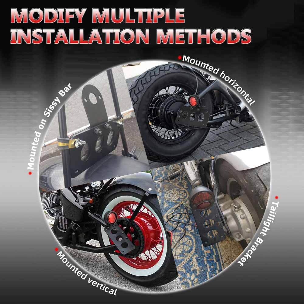 Motorcycle Side Mount License Plate Bracket Holder For Harley Chopper Dyna Black