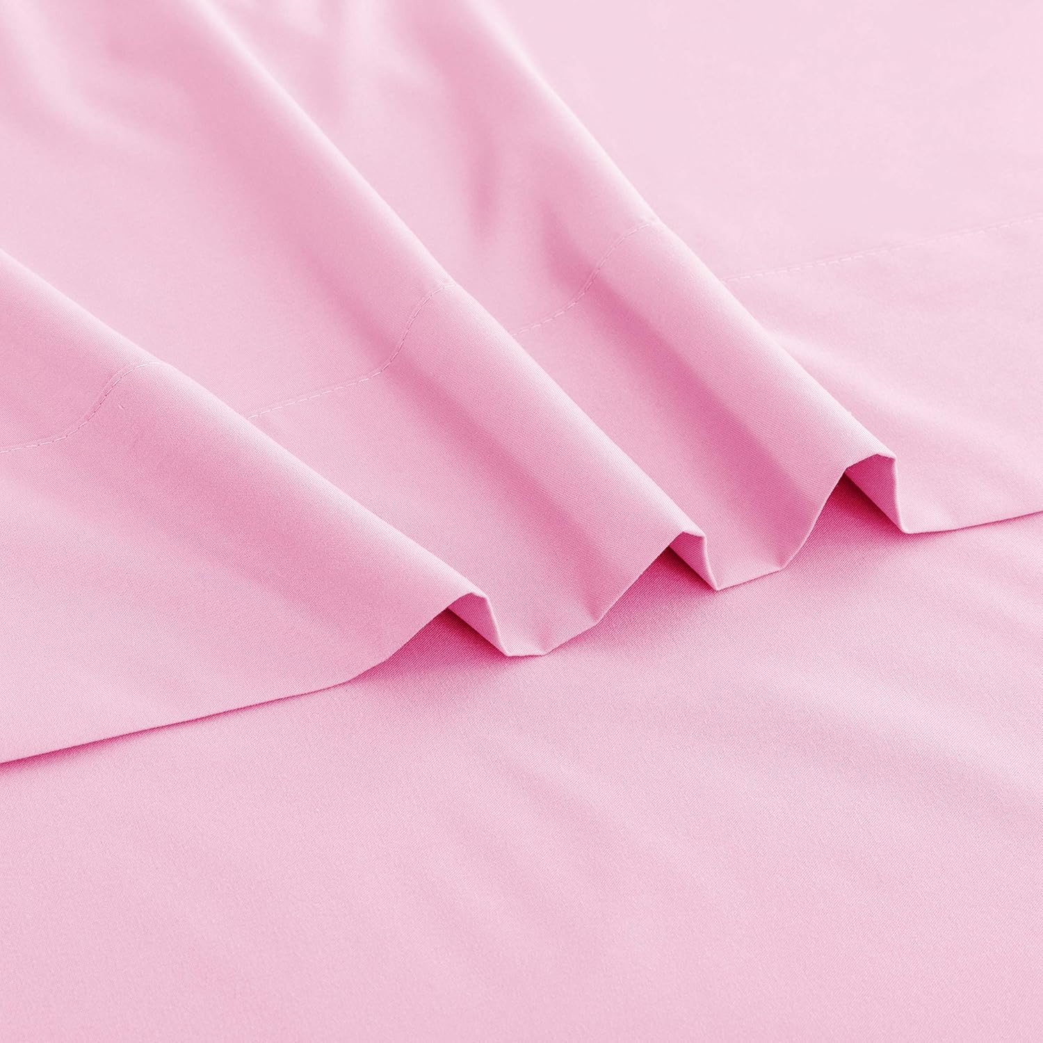 Bedding Flat Sheet, Twin Pink Top Sheet for Mattress