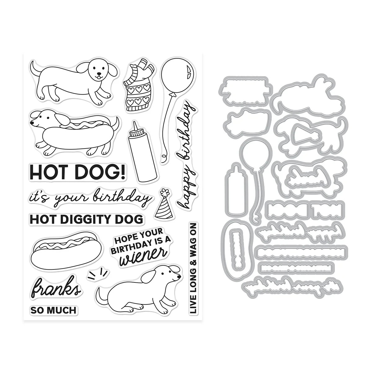 Hero Arts "HOT DOG" Stamps Only or Stamp & Dies Set 2026