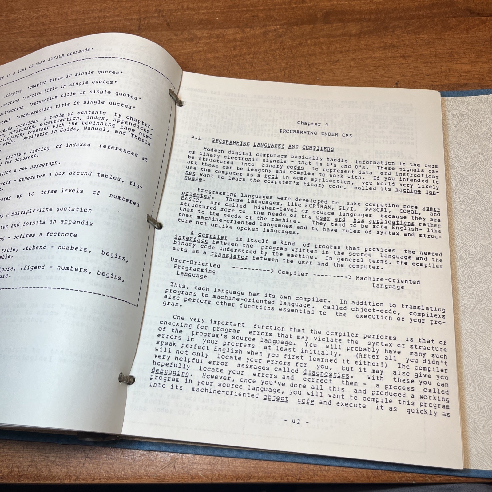 Vintage 1983 IBM BASIC CMS UCONN Course Training Binder VM MVS XEDIT Manual