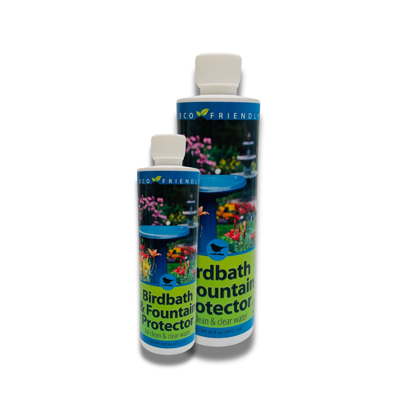 Natural Bird Bath & Fountain Protector | Keeps Water Clear & Slime-Free | 8 oz &
