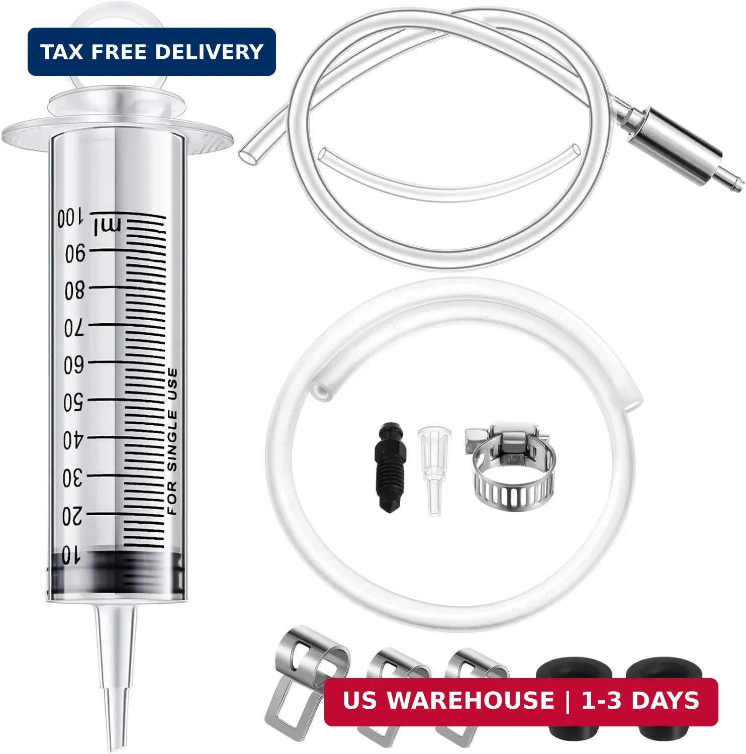 Brake Bleed Kit Hydraulic Disc Clutches Bleeding Kit Includes 100ml Syringe 50cm
