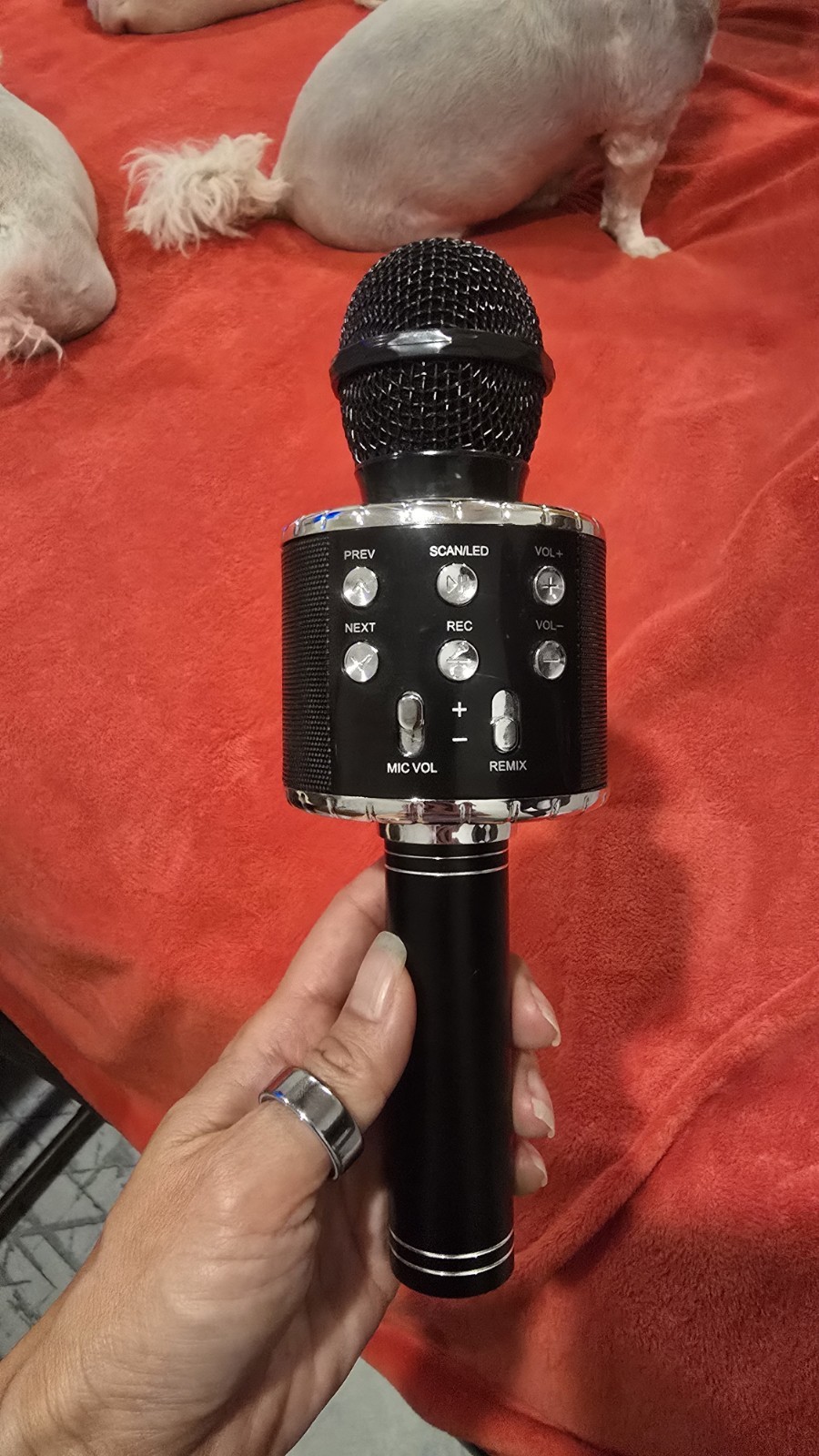 WS-1688 Wireless Karaoke Mic w/ Built-In Speaker, USB/AUX, Record, Echo